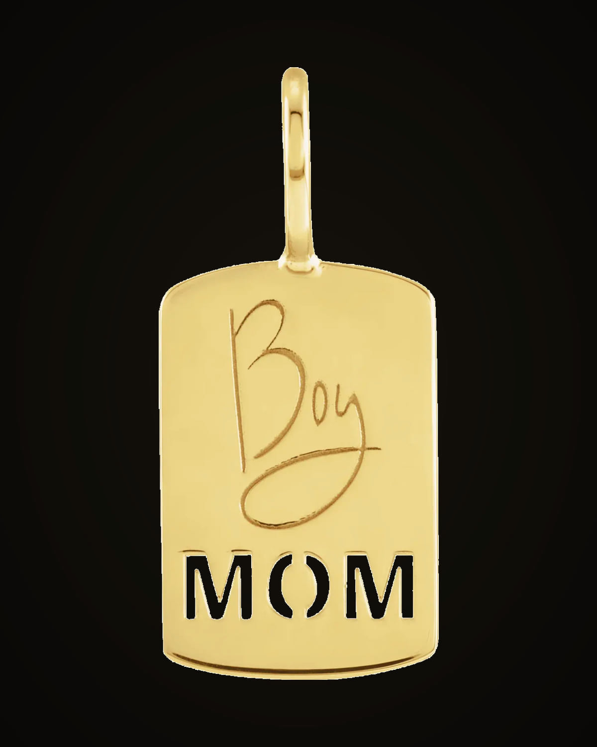Boy Mom Charm/Pendant — 14K Yellow Gold