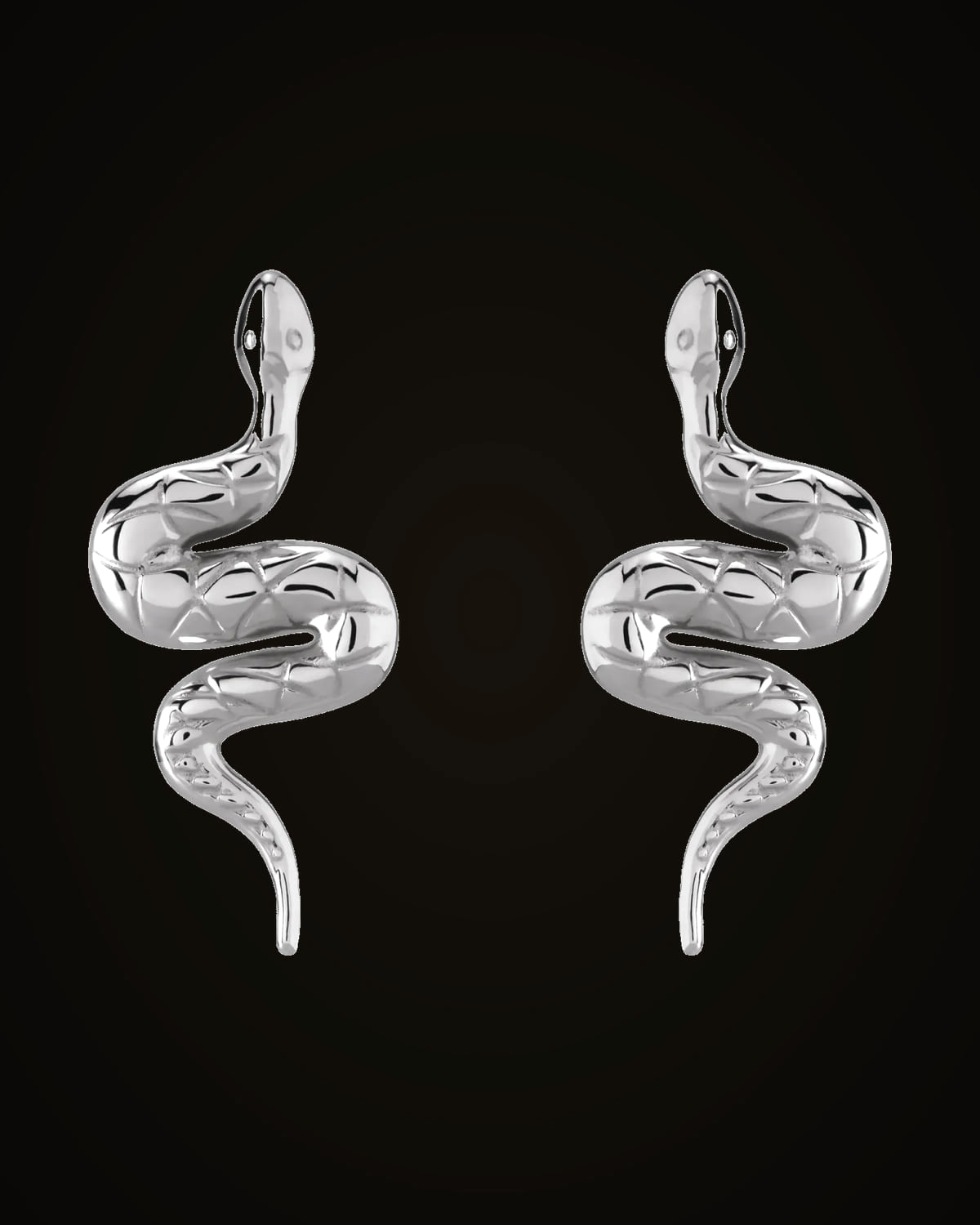 Snake Earrings — Sterling Silver