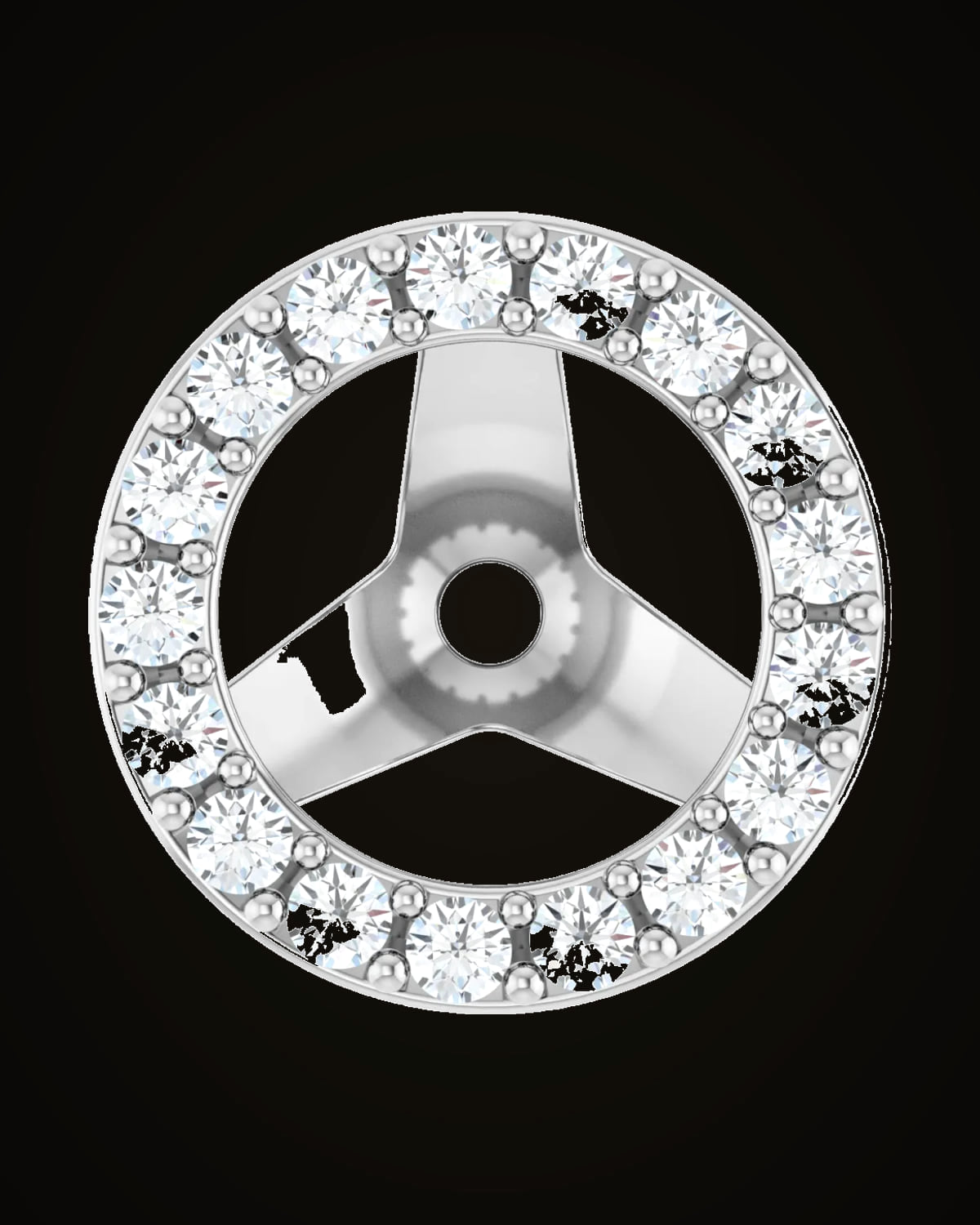 1/4 CTW Lab-Grown Diamond Halo-Style Earring Jackets — Rhodium-Plated on 14K White Gold