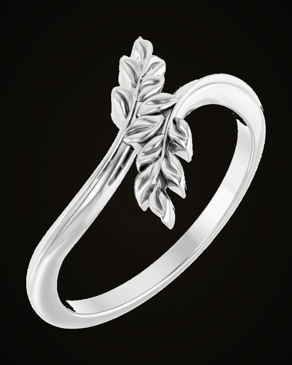 Leaf Bypass Ring — Sterling Silver · 1.49 mm · Size 7