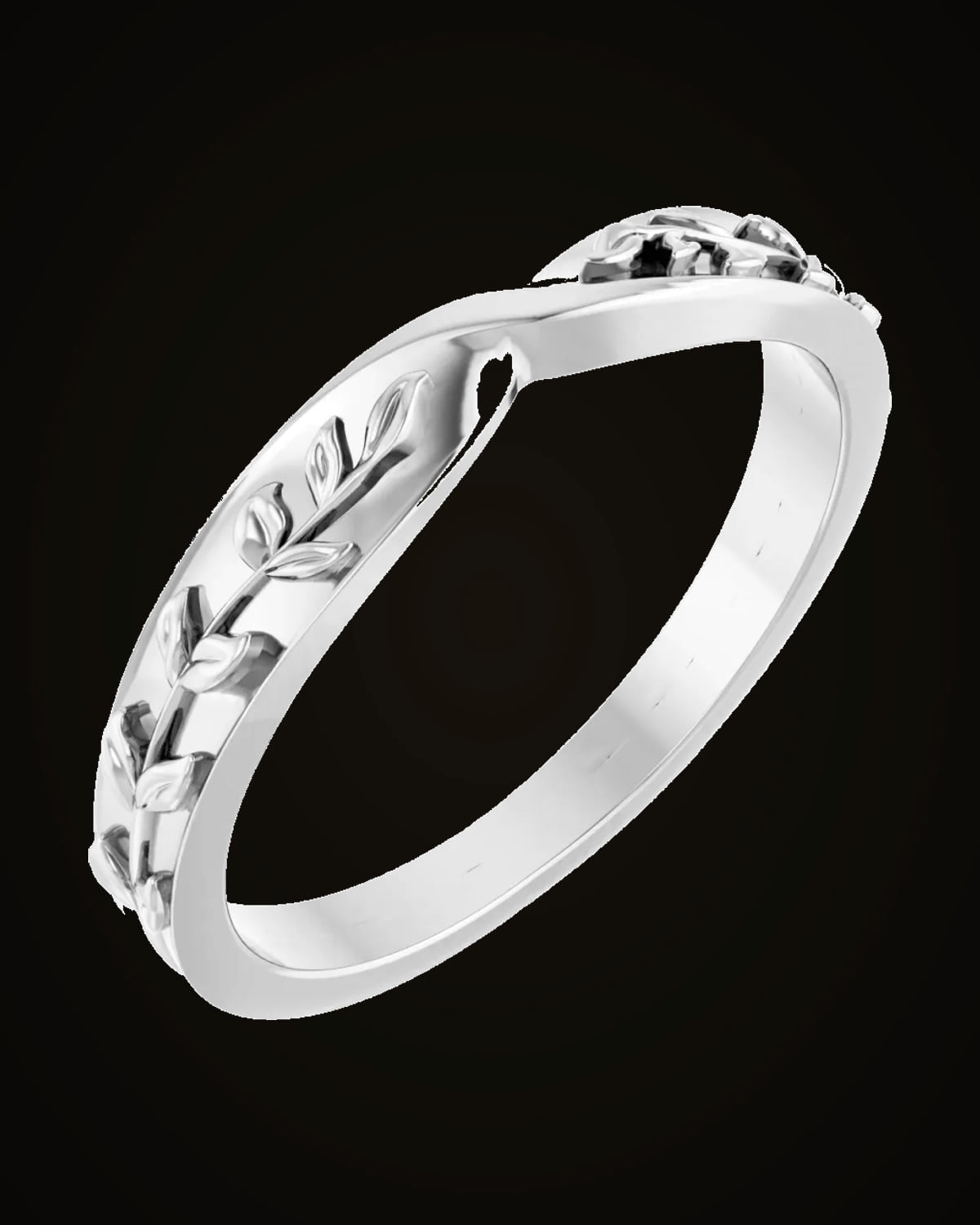 Twisted Leaf Ring — Sterling Silver · 1.82 mm