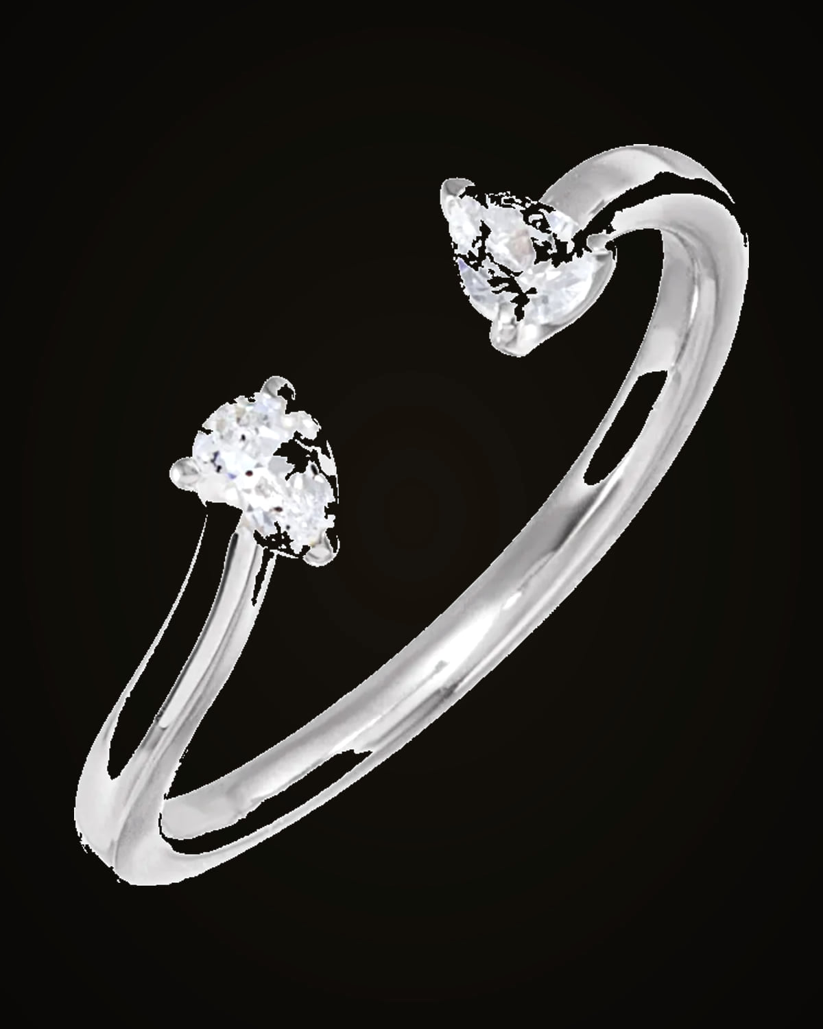 1/5 CTW Lab-Grown Diamond 2-Stone Ring — Rhodium-Plated on 14K White Gold · 1.67 mm · SI1-SI2 · G-H