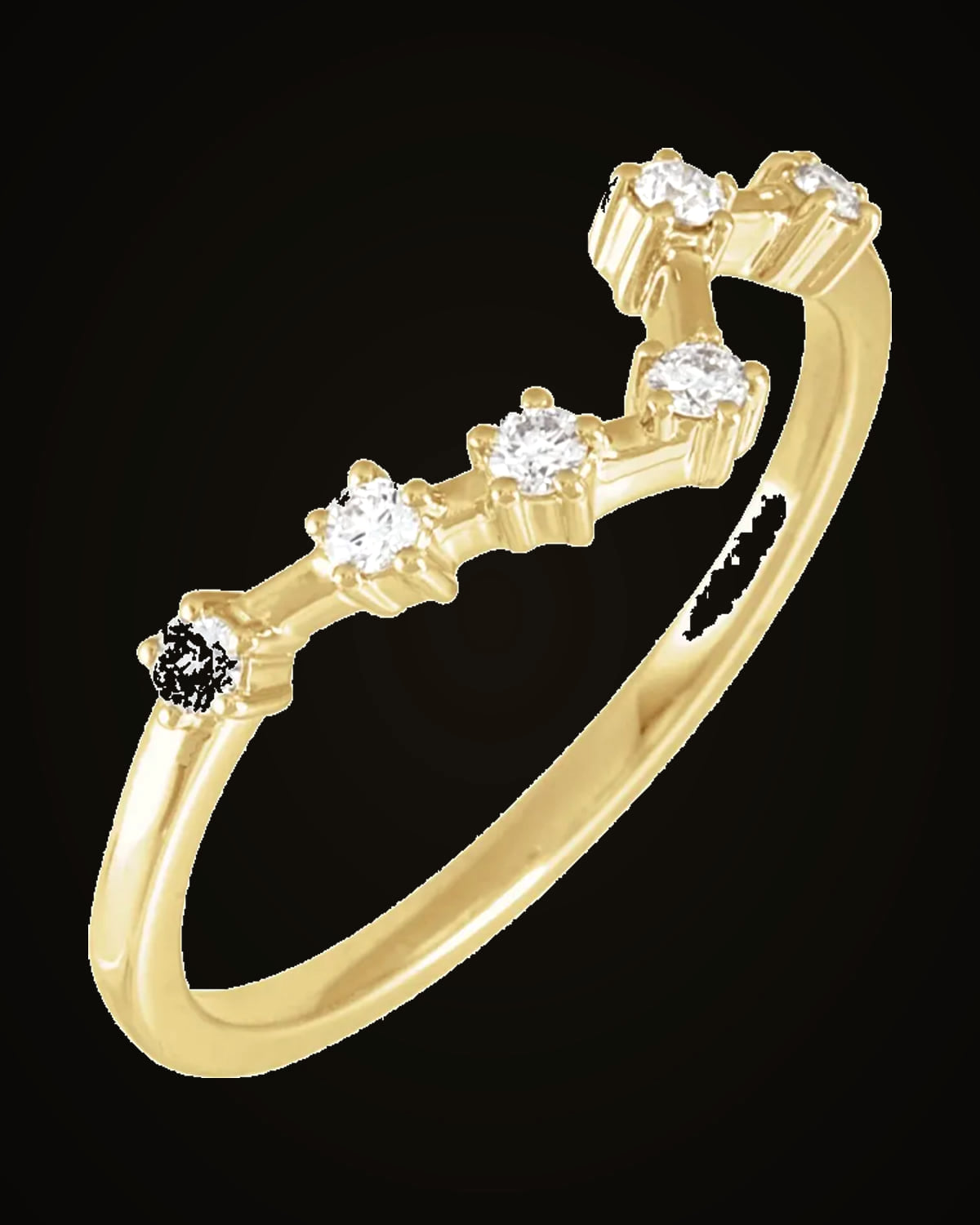1/6 CTW Natural Diamond Pisces Constellation Ring — 14K Yellow Gold · 1.58 mm · I1 · H+