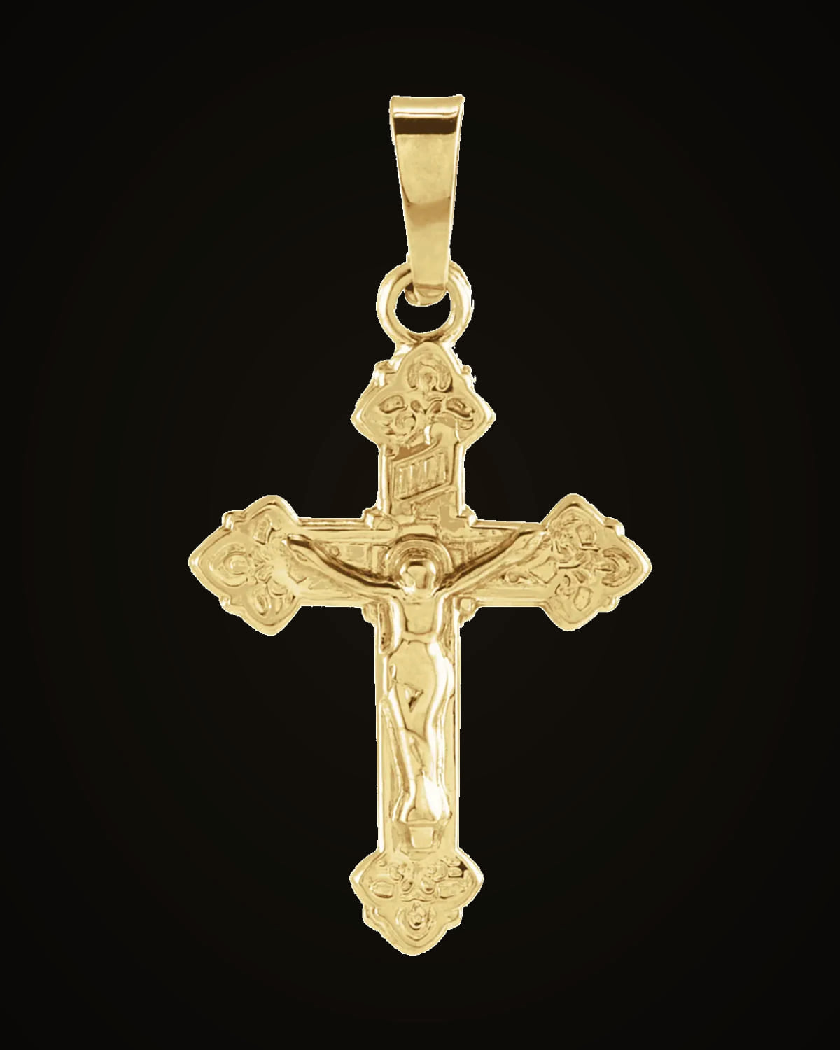 Youth Crucifix Pendant — 14K Yellow Gold