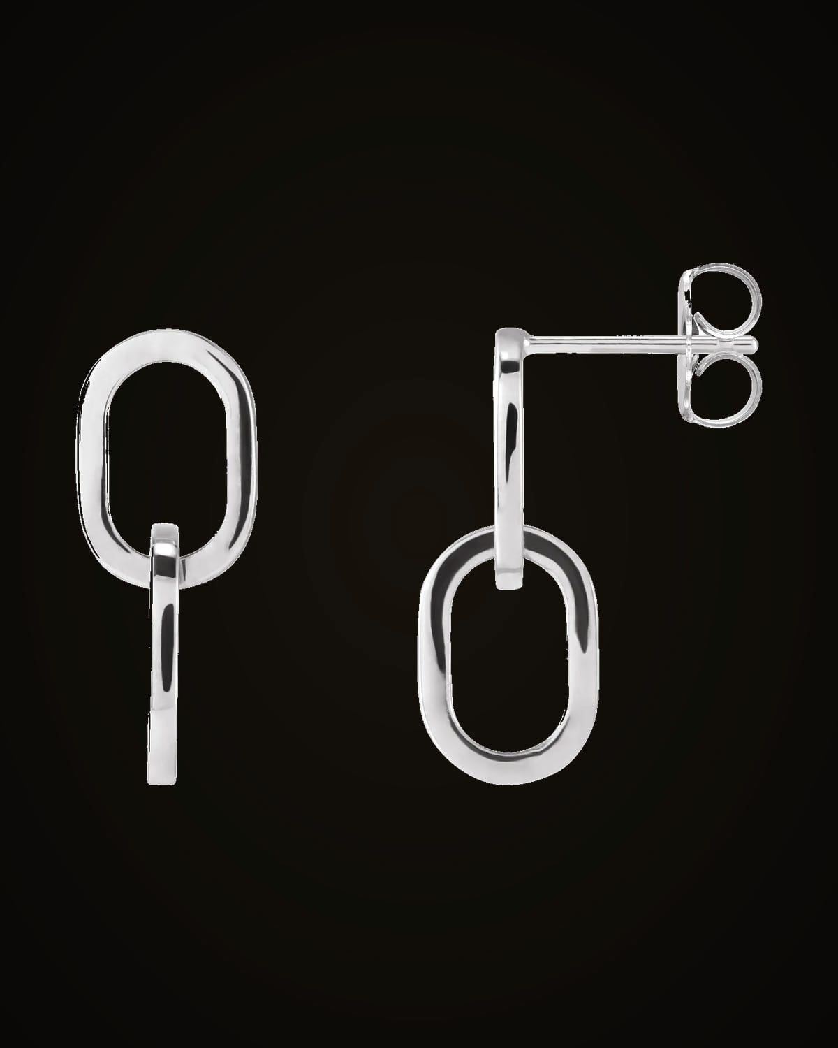 Interlocking Oval Earrings — Sterling Silver