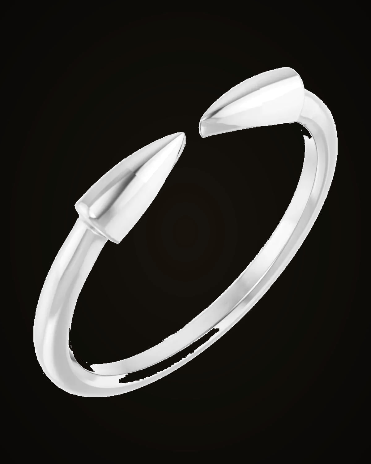 Double Spike Stackable Ring — Sterling Silver · 1.5 mm · Size 7