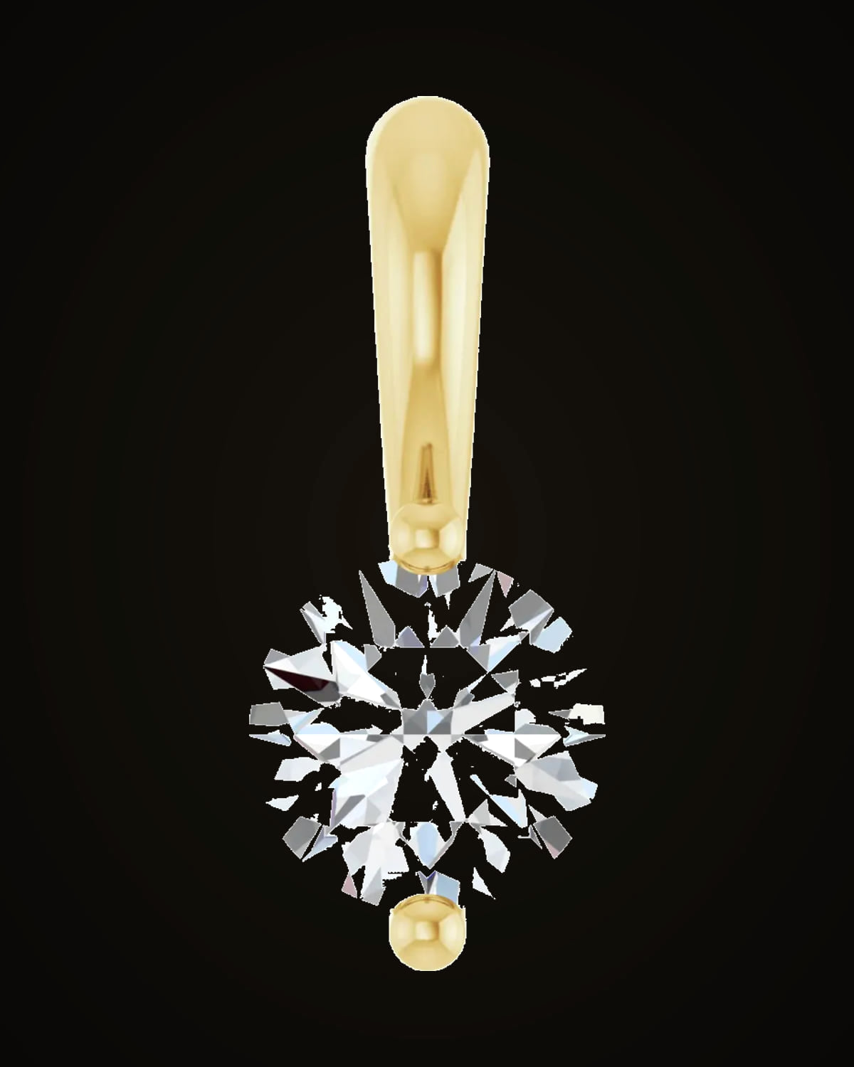 1/4 Ct Lab-Grown Diamond 2-Prong Solitaire Basket Pendant — 14K Yellow Gold