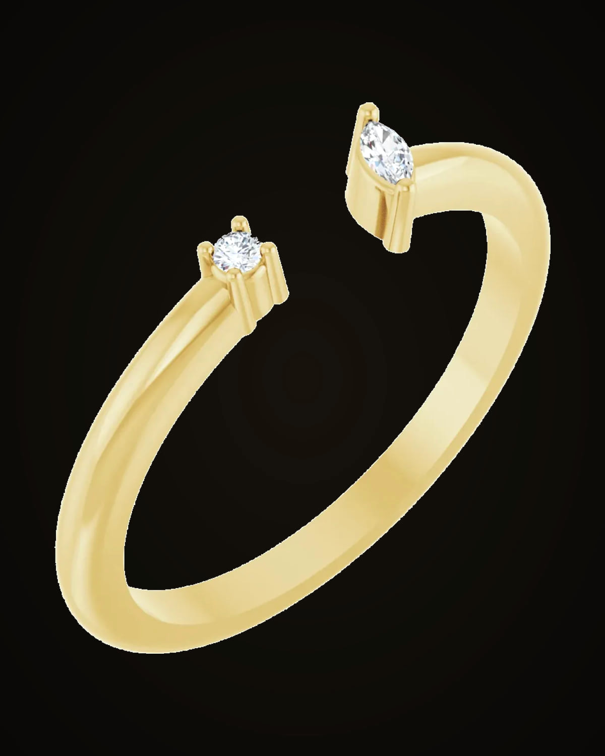 0.04 CTW Natural Diamond Negative Space Ring — 14K Yellow Gold · 1.5 mm · I1 · G-H · Size 7