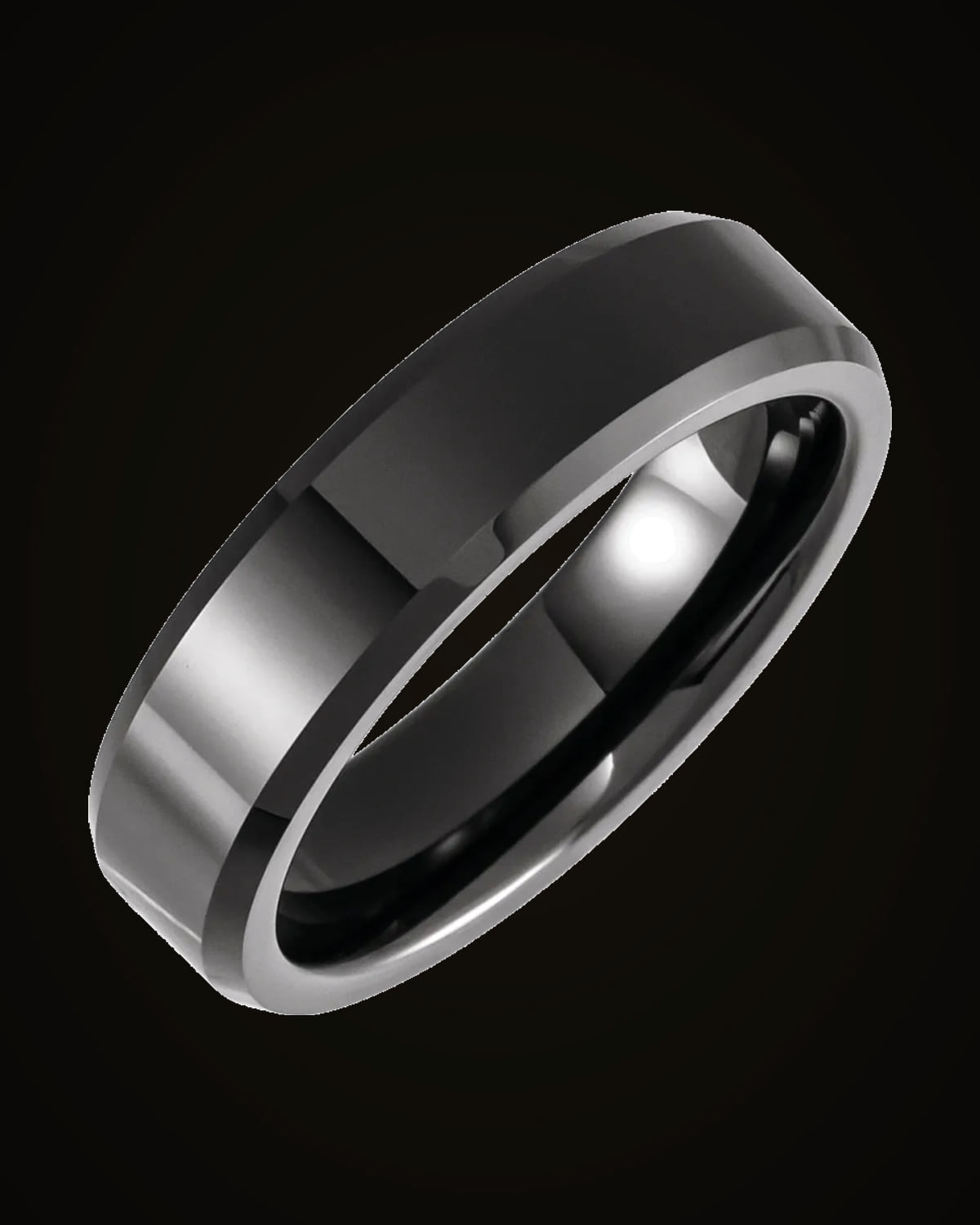 Beveled-Edge Comfort-Fit Band — Ceramic · 6 mm · Size 11