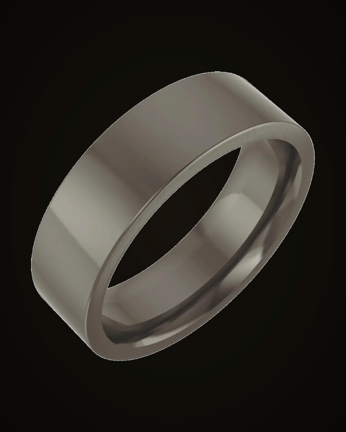 Standard-Weight Comfort-Fit Flat Band — Titanium · 6 mm · Size 9