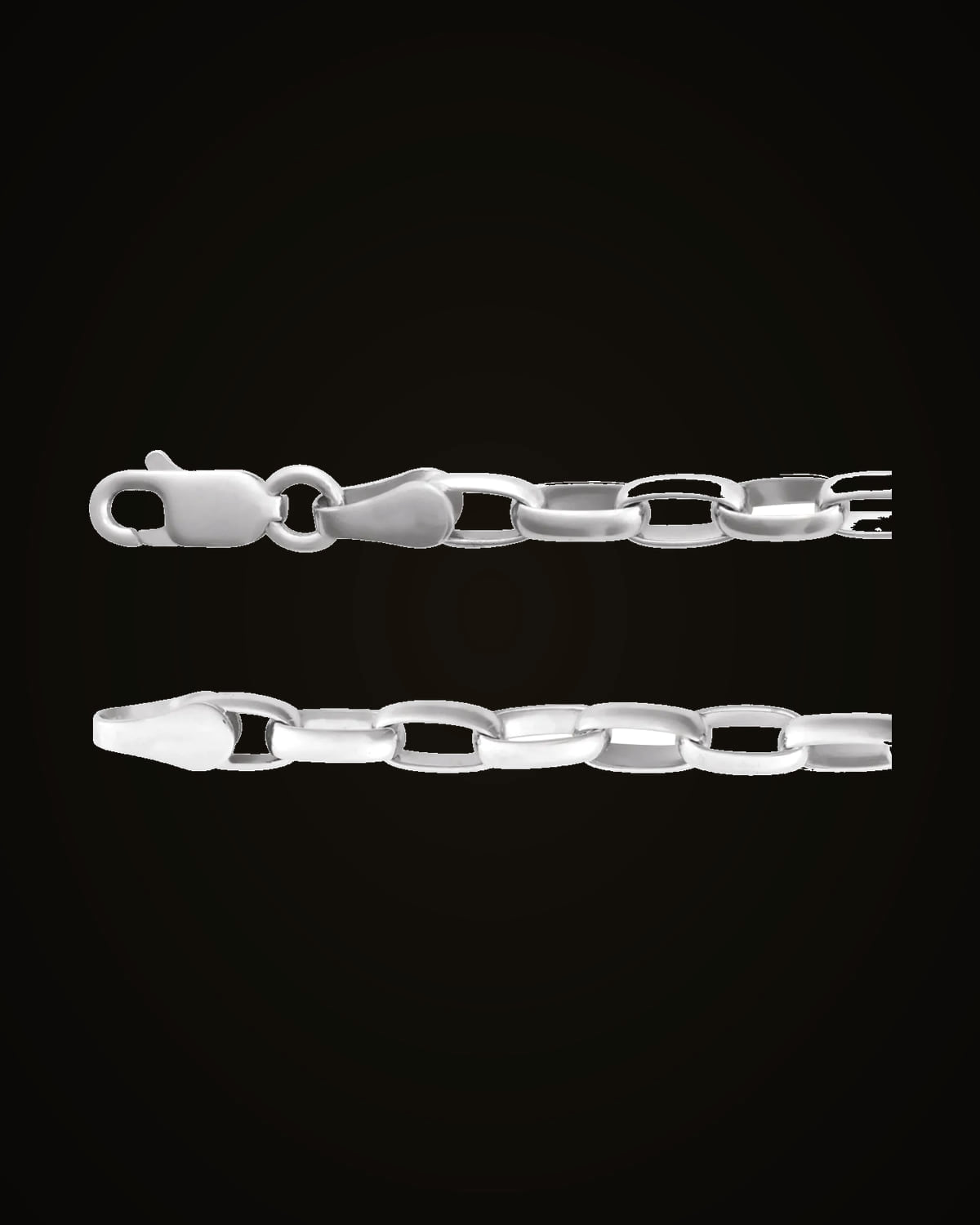 Puffed Oval Cable Chain — Sterling Silver