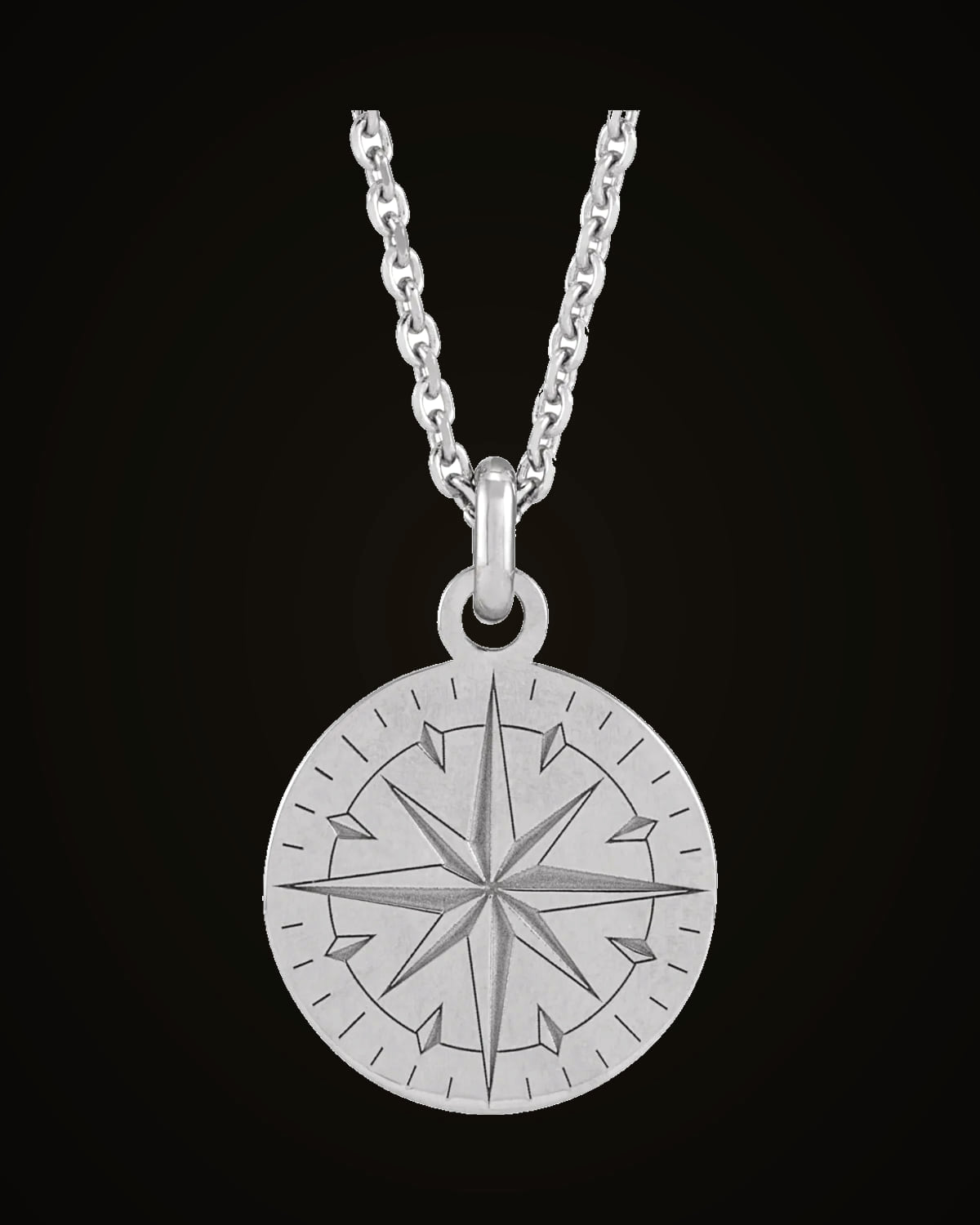 Compass Necklace — Sterling Silver