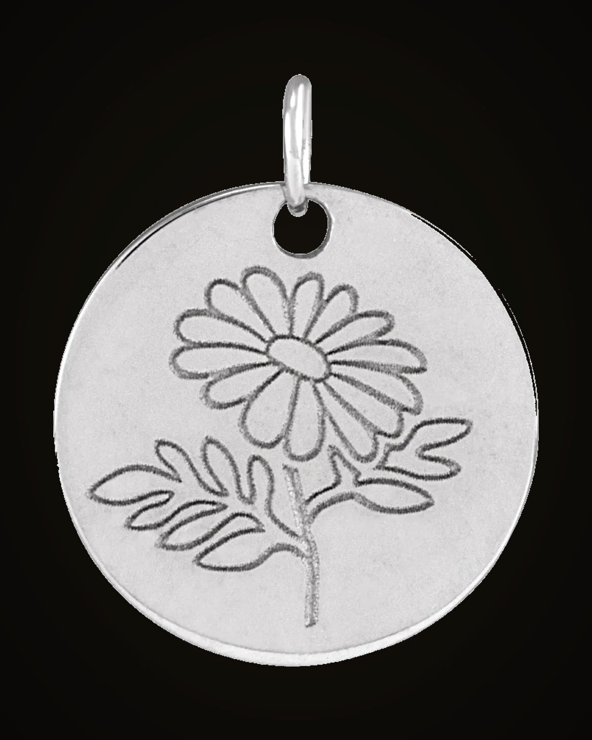 April Daisy Birth Flower Pendant — Sterling Silver