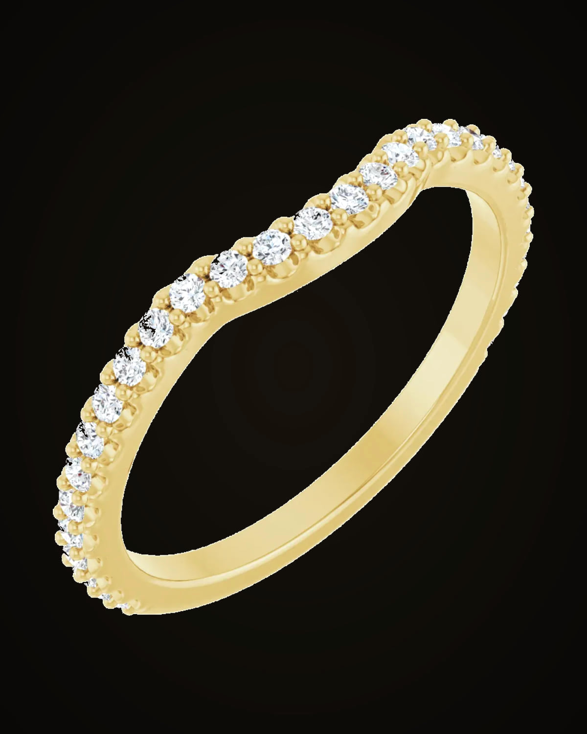 1/4 CTW Lab Grown Diamond Contour Band — 14K Yellow Gold · 3.2 x 2.2 mm · VS · F+