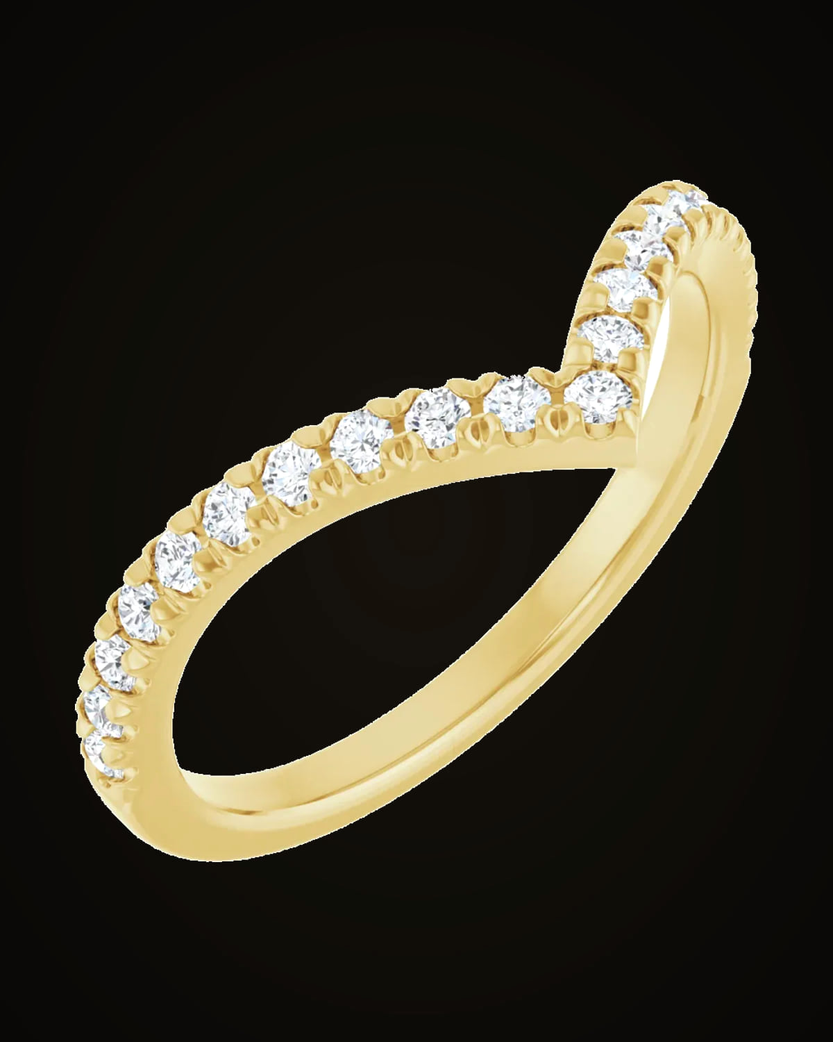 1/4 CTW Lab Grown Diamond Contour Band — 14K Yellow Gold · 7.9 x 2 mm · VS · F+