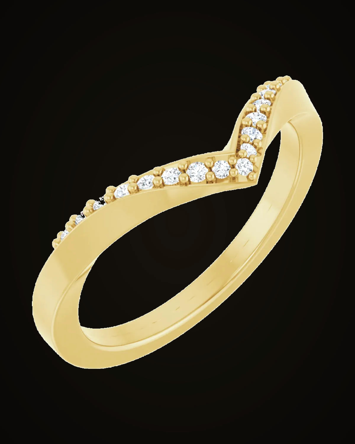 1/10 CTW Lab Grown Diamond Contour Band — 14K Yellow Gold · 11.1 mm · VS · F+