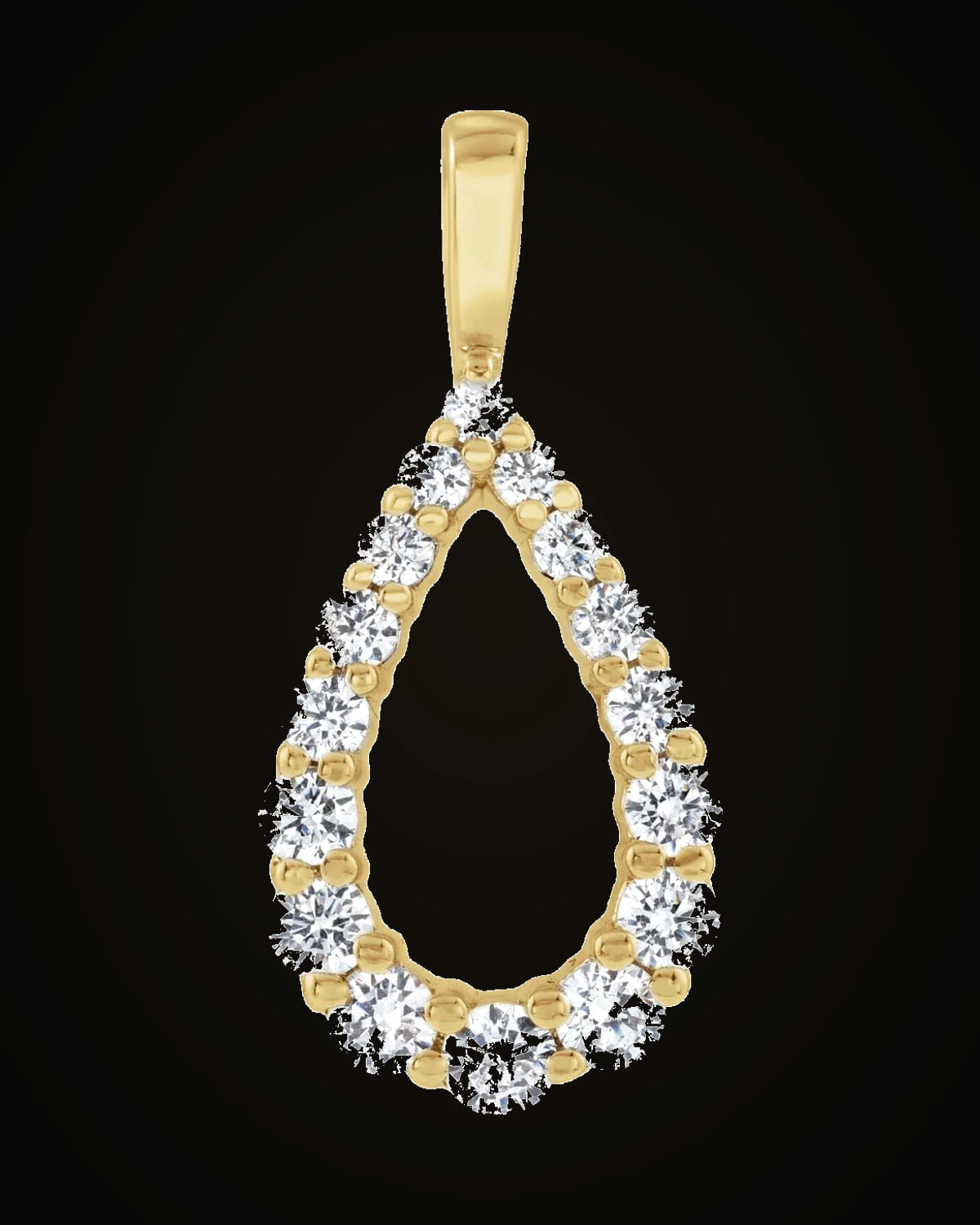 1/3 CTW Lab-Grown Diamond Drop Pendant — 14K Yellow Gold