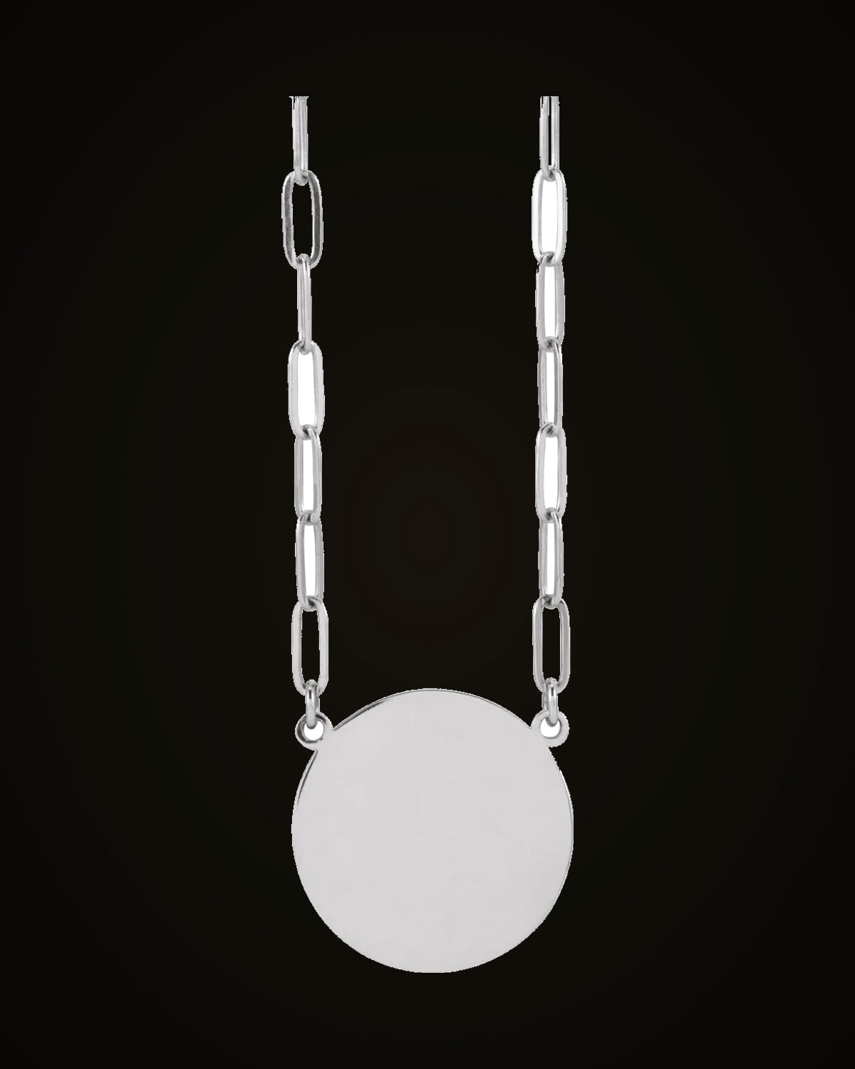 Engravable Disc Necklace — Sterling Silver