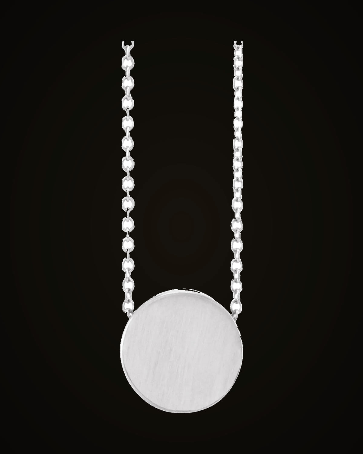 Engravable Disc Necklace — Sterling Silver