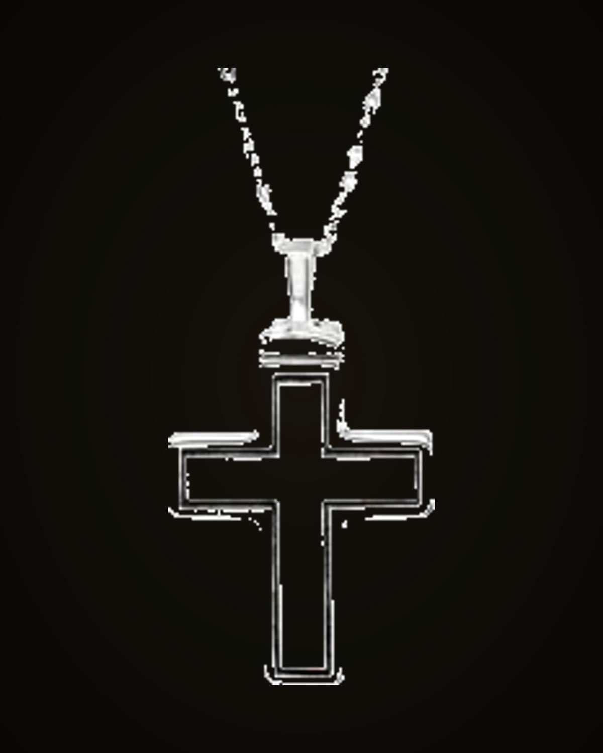 Mens Cross Ash Holder Necklace Without Box — Sterling Silver