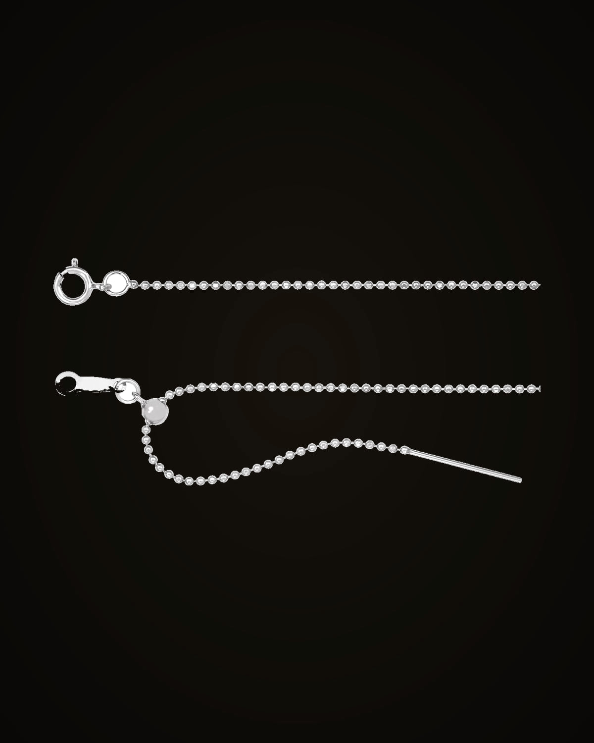 Adjustable Threader Bead Chain — Sterling Silver