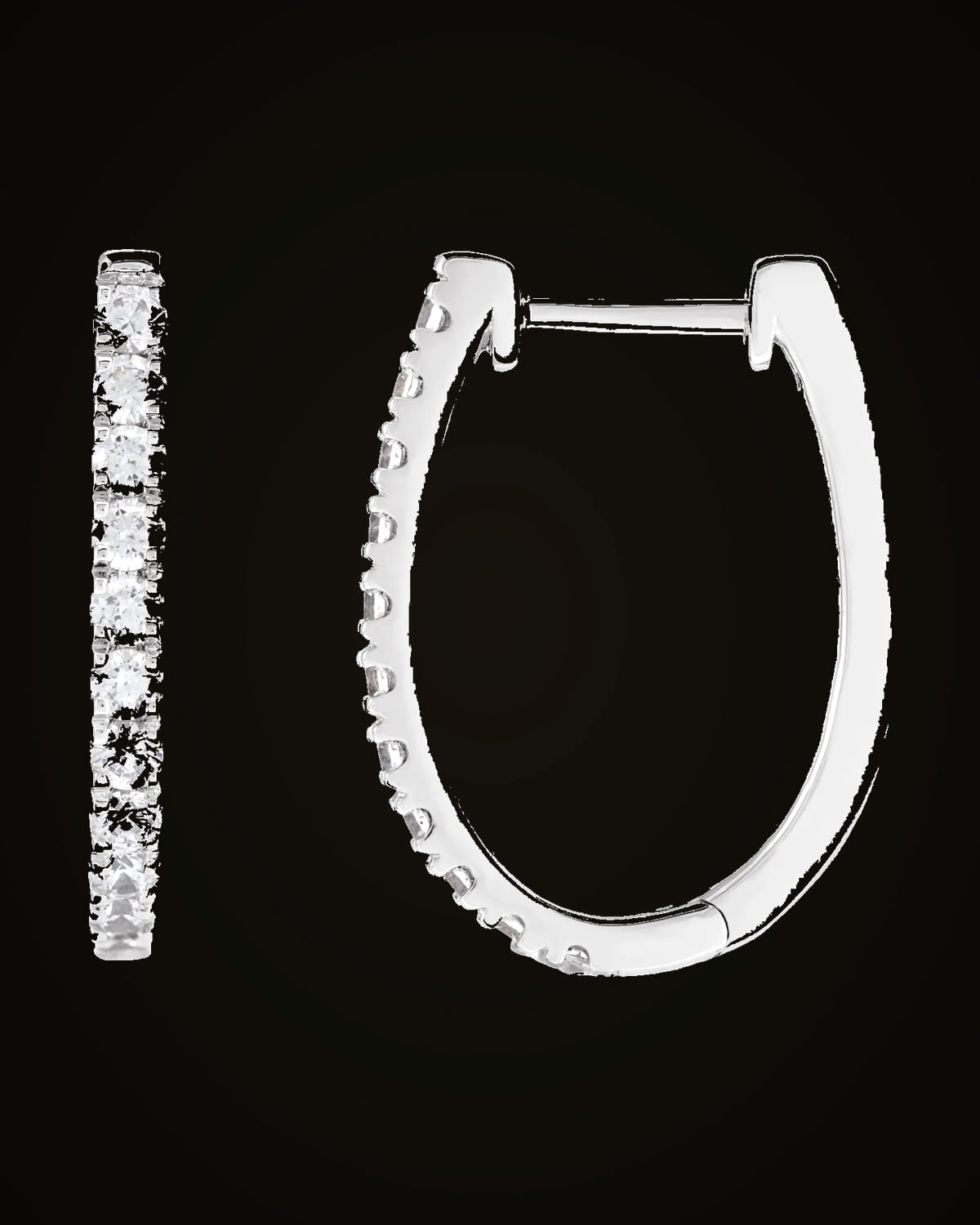 3/4 CTW Lab-Grown Diamond Hoop Earrings — Rhodium-Plated on Sterling Silver · 2 mm · VS · F+