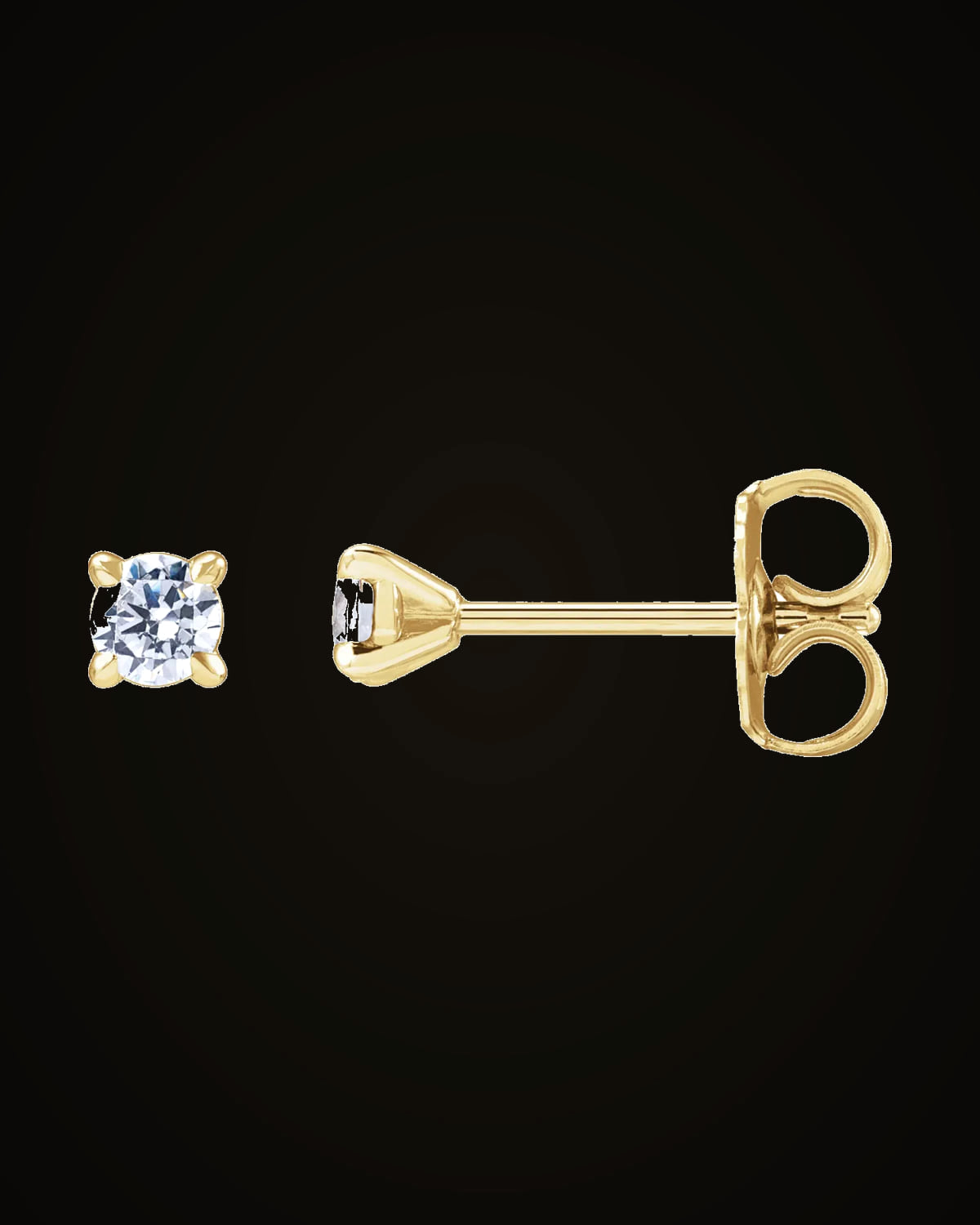 1/5 CTW Lab-Grown Diamond 4-Prong Claw Cocktail Style Stud Earrings — 14K Yellow Gold