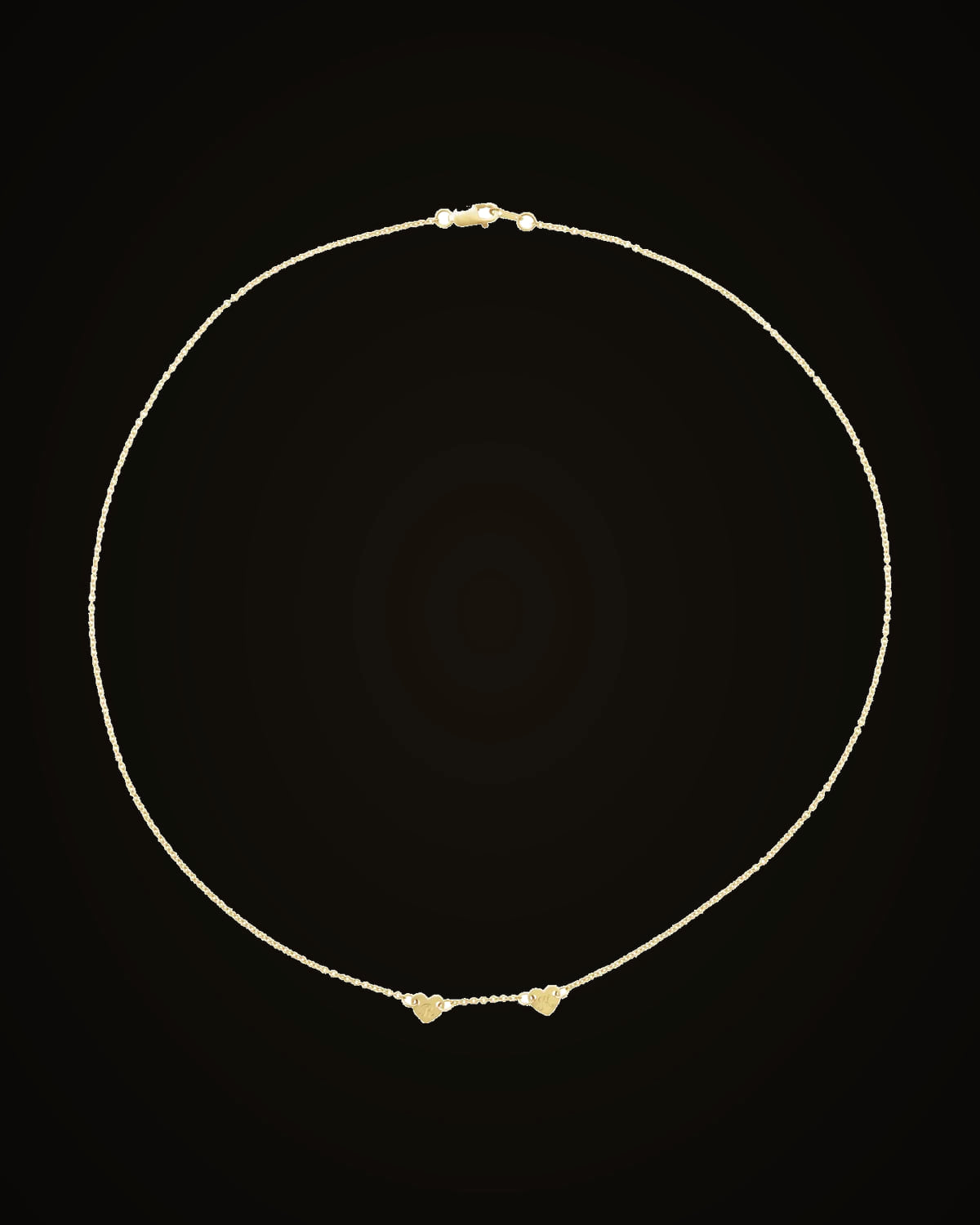Engravable Heart Disc Family Necklace — 14K Yellow Gold