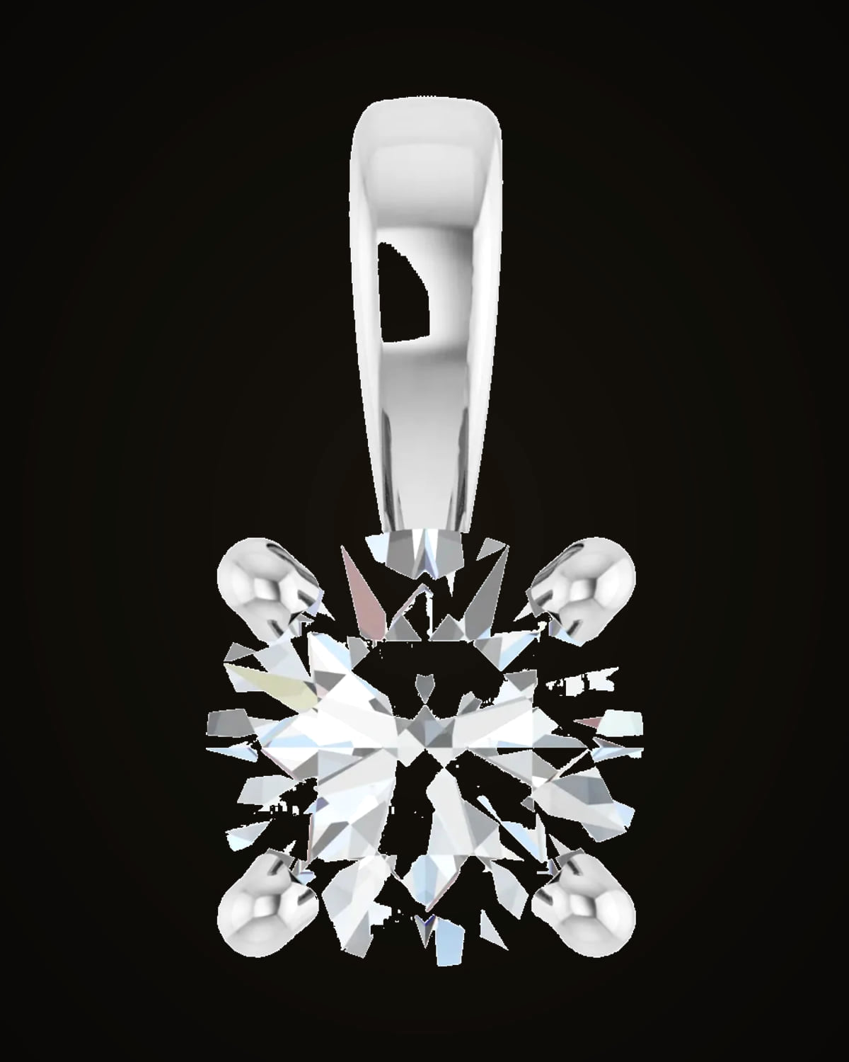1/4 Ct Lab-Grown Diamond Round 4-Prong Basket Pendant — Sterling Silver