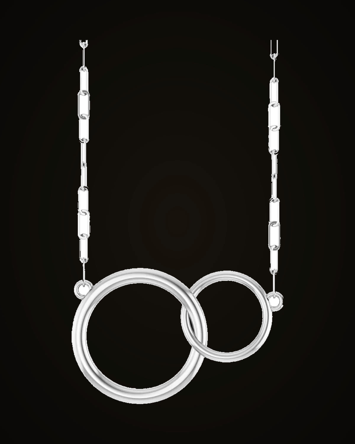 Double Circle Necklace — Sterling Silver