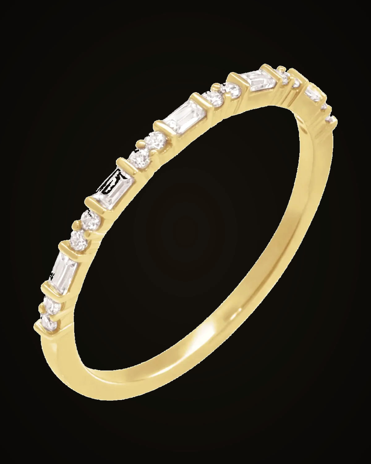 1/5 CTW Lab-Grown Diamond Stackable Ring — 14K Yellow Gold-Plated · 1.7 mm · VS · F+ · Size 7