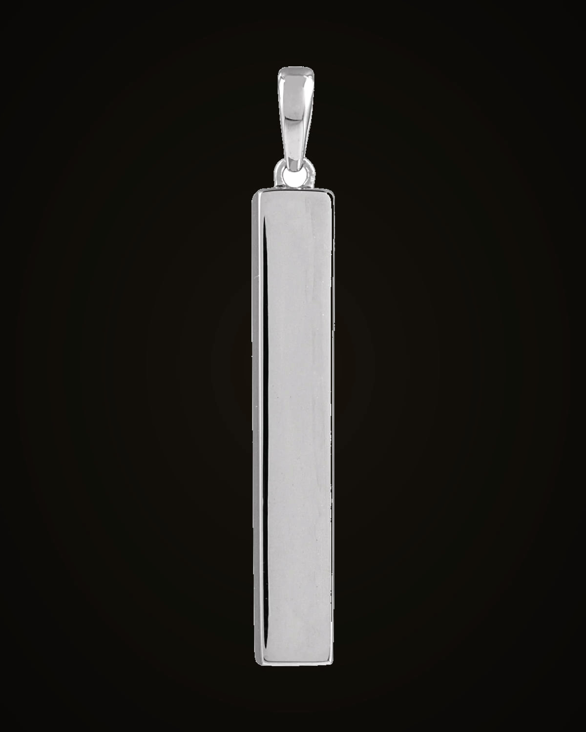Rectangular Ash Holder Pendant — Rhodium-Plated on Sterling Silver