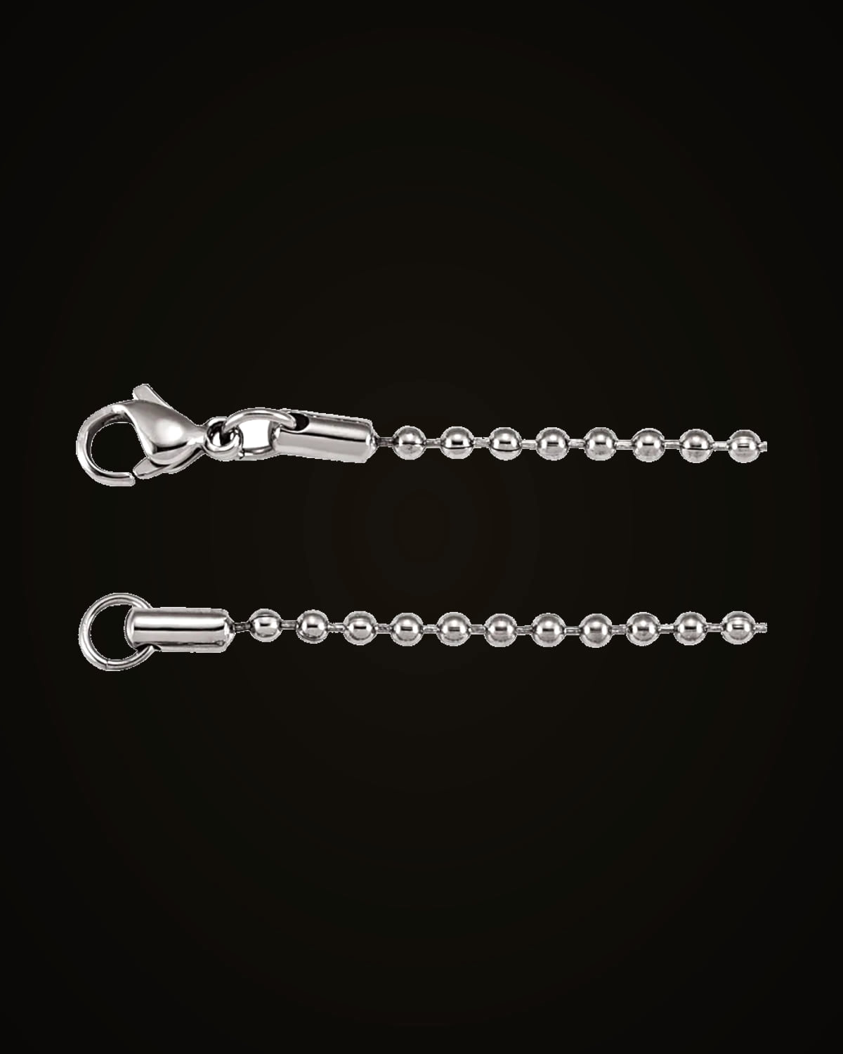 Hollow Bead Chain — Stainless Steel