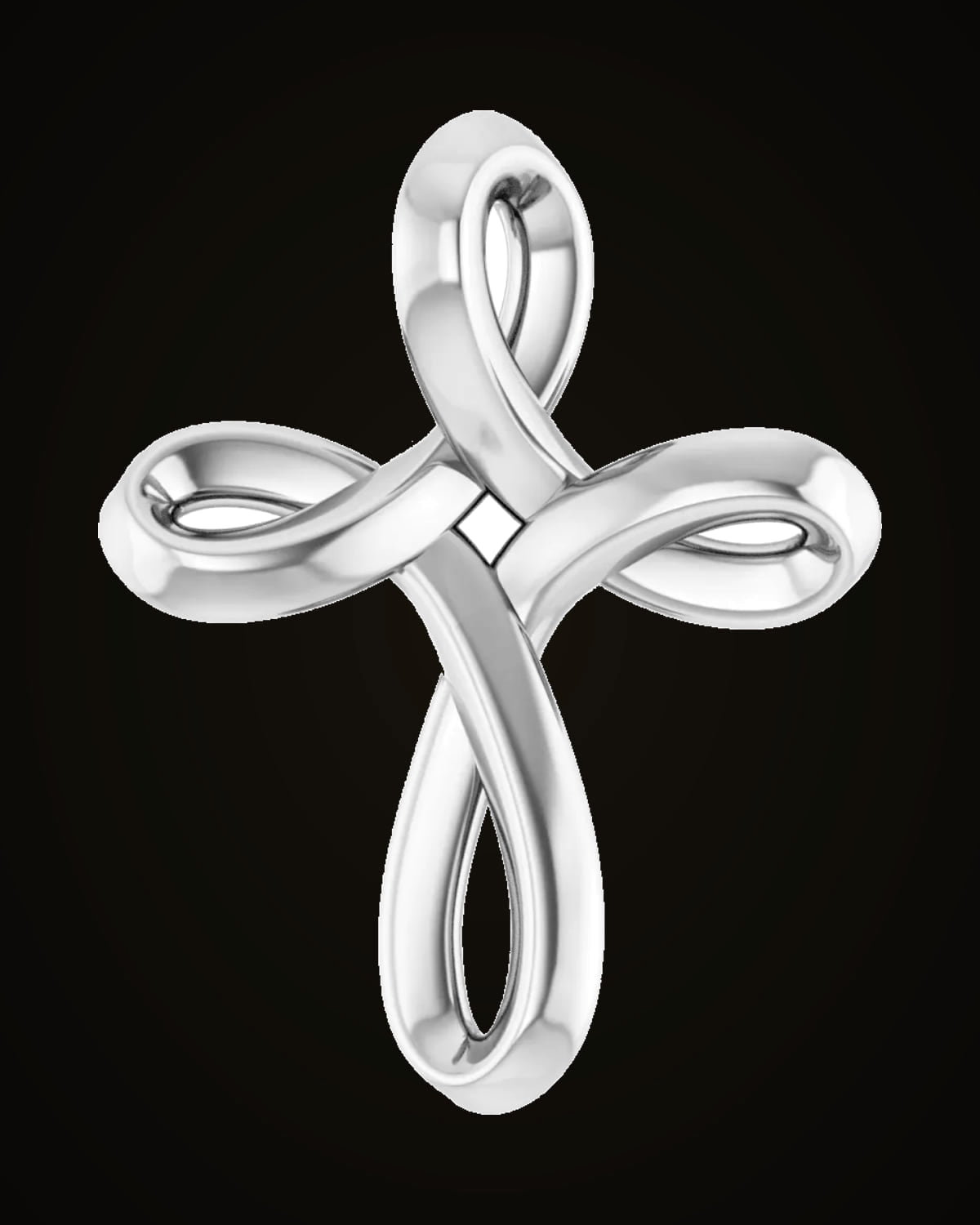 Freeform Cross Pendant — Sterling Silver