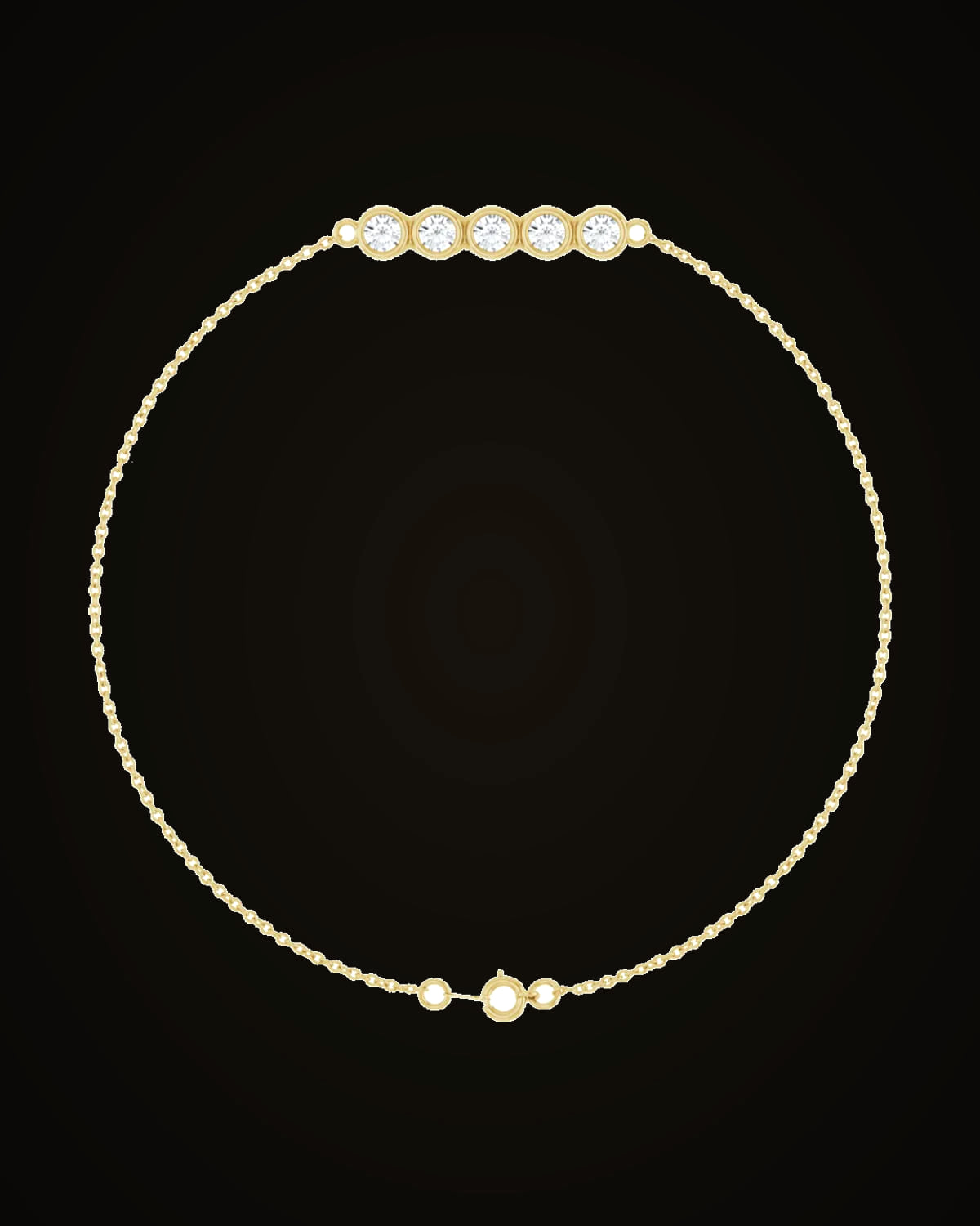 1/2 CTW Lab-Grown Diamond Bezel Set Bracelet — 14K Yellow Gold · SI1-SI2 · G-H