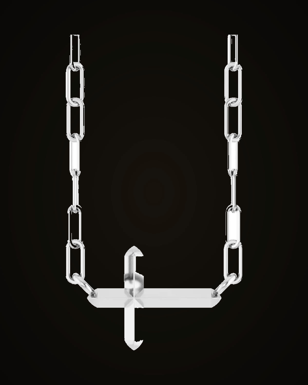 Sideways Cross Necklace — Sterling Silver