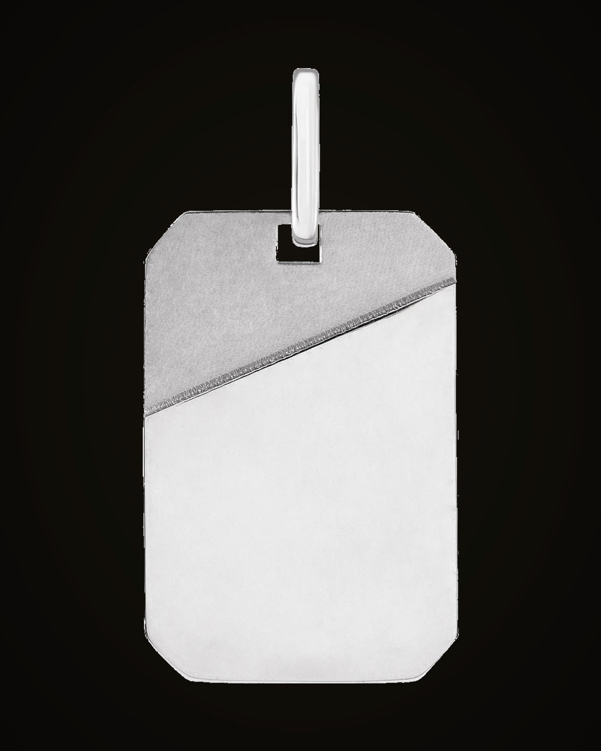 Engravable Dog Tag Pendant — Sterling Silver