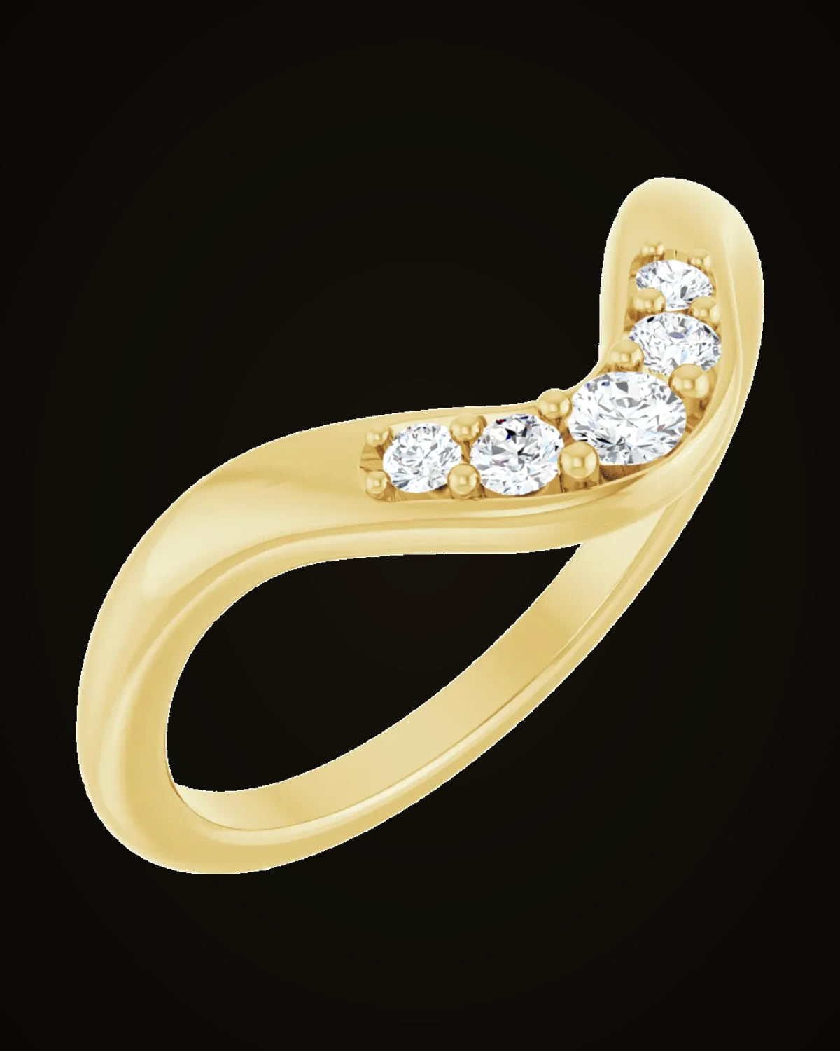 1/6 CTW Lab-Grown Diamond Contour Band — 14K Yellow Gold · 5.3 x 2.6 mm · VS · F+