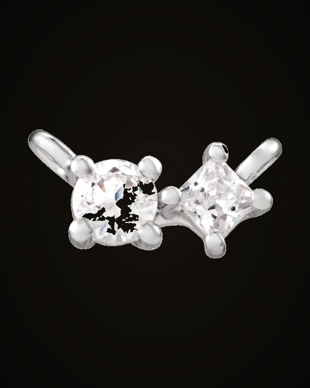 1/6 CTW Lab-Grown Diamond Two-Stone Necklace Center — 14K White Gold