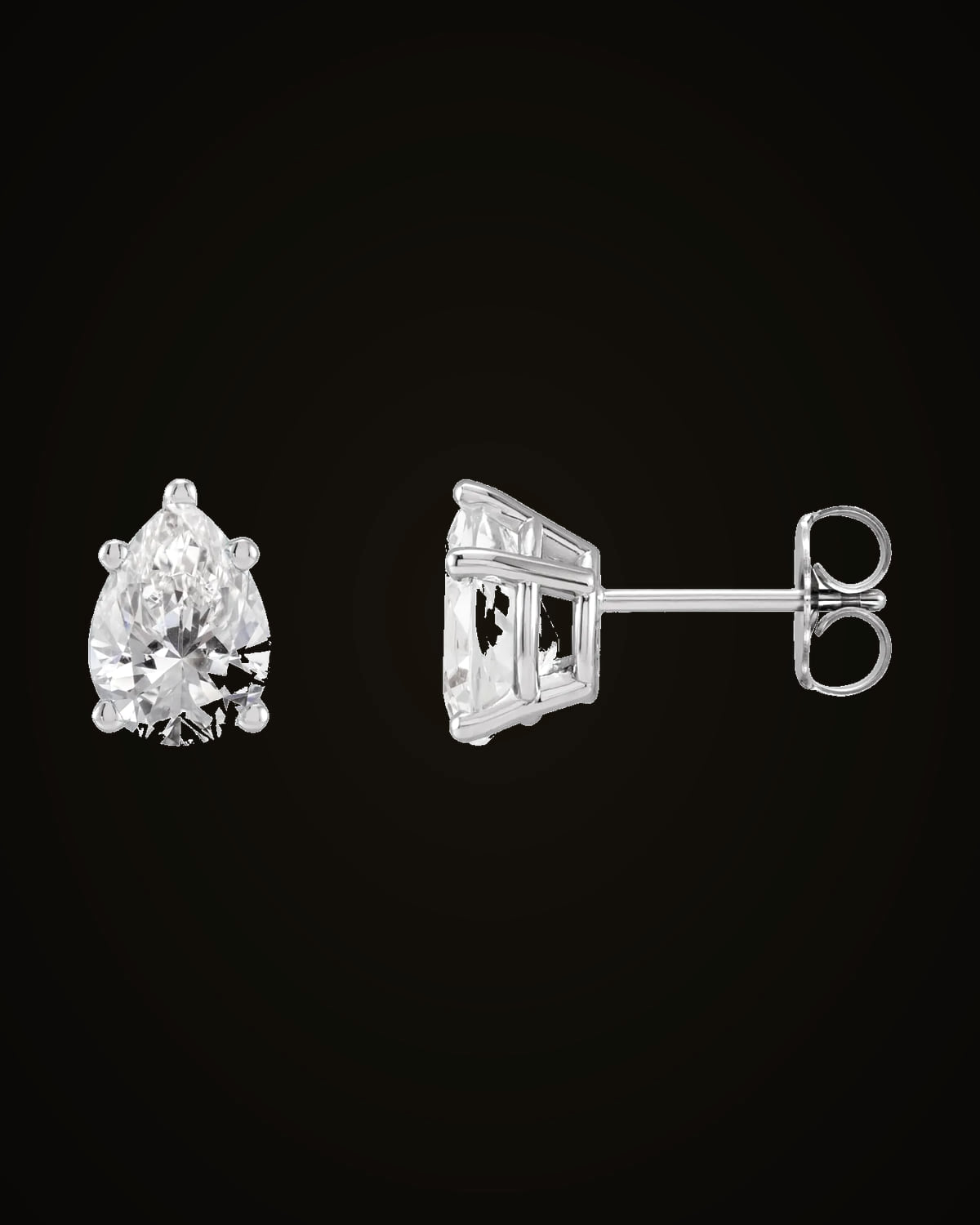 3/4 CTW Lab Grown Diamond Tapered Basket Earrings — Rhodium-Plated on 14K White Gold