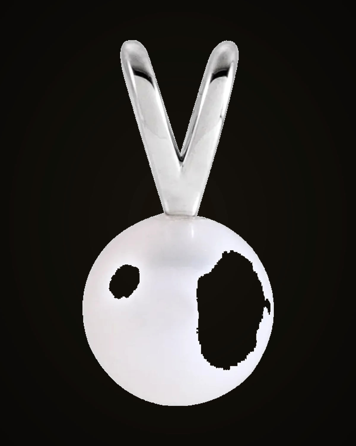 Cultured White Akoya Pearl Pendant — Sterling Silver · 4 mm