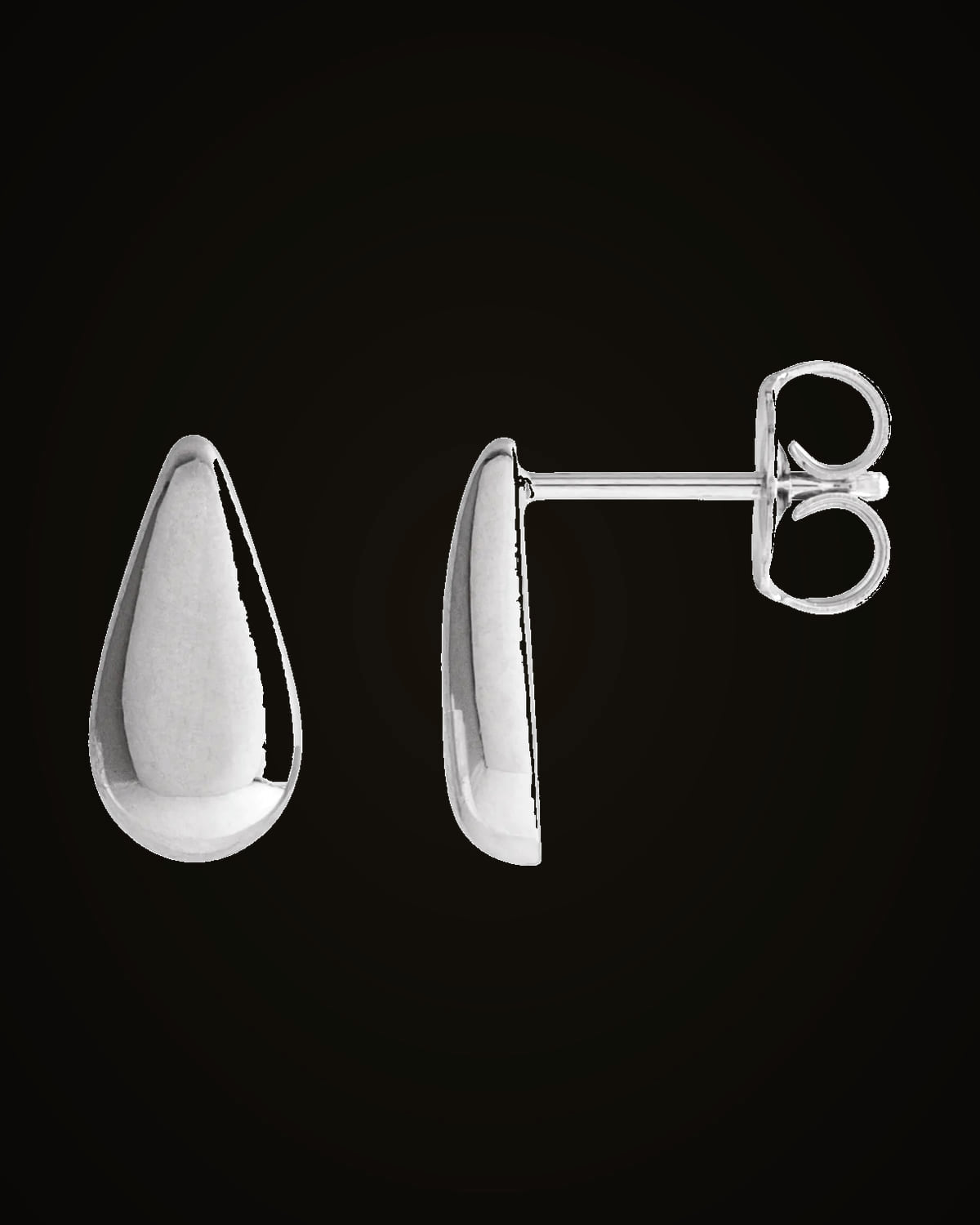 Teardrop Stud Earrings — Sterling Silver