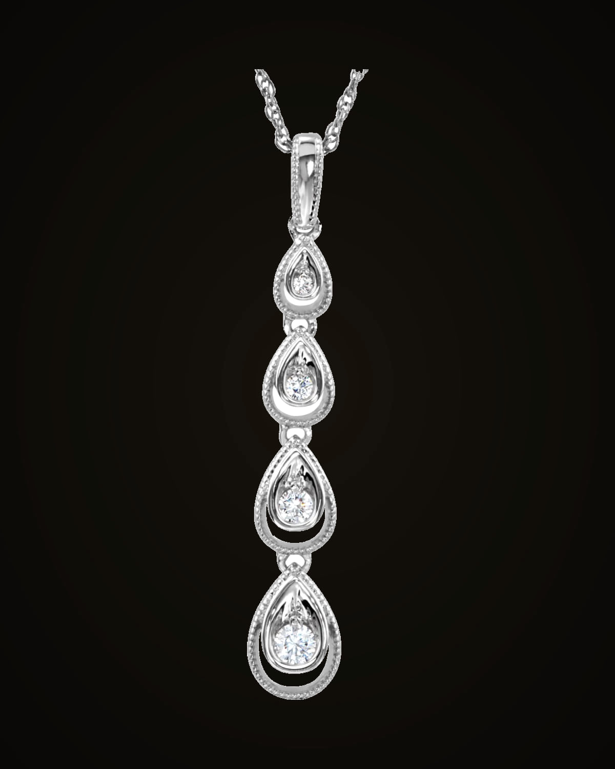 Imitation White Cubic Zirconia Necklace — Rhodium-Plated on Sterling Silver · Imitation Cubic Zirconia
