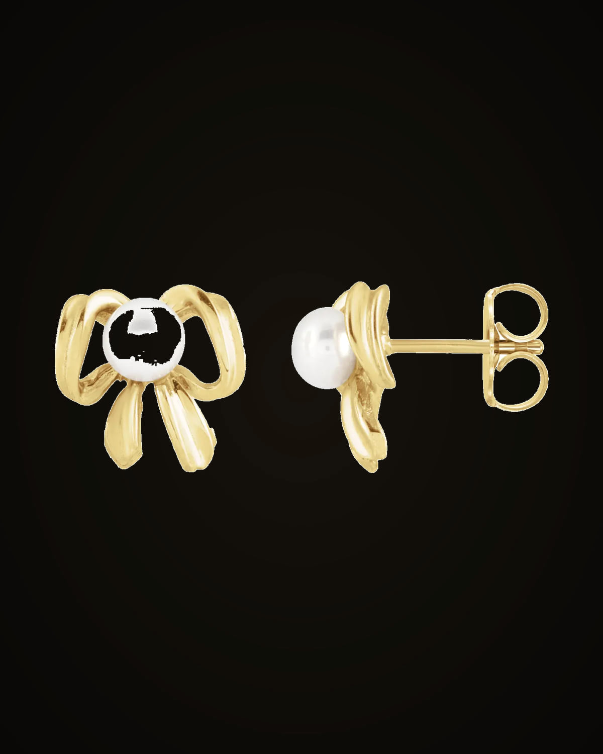 Cultured Freshwater Pearl Earrings — 14K Yellow Gold · 4 mm