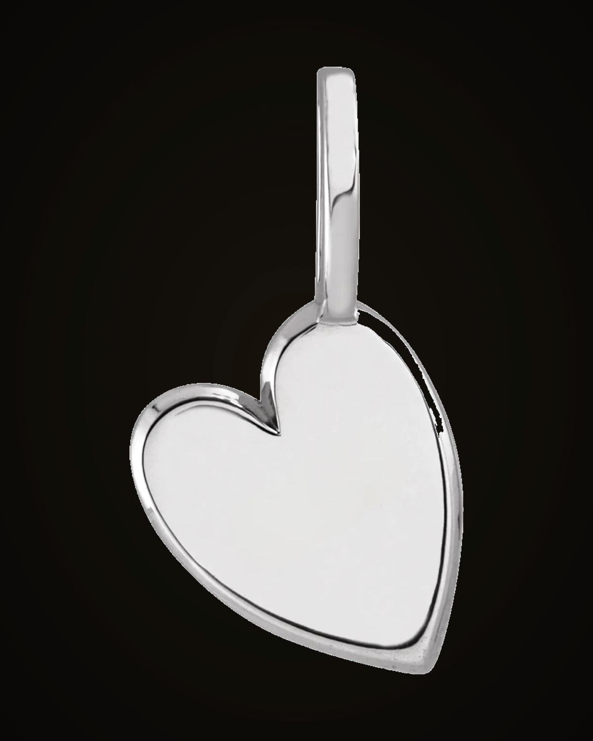 Engravable Sideways Heart Charm/Pendant — Sterling Silver
