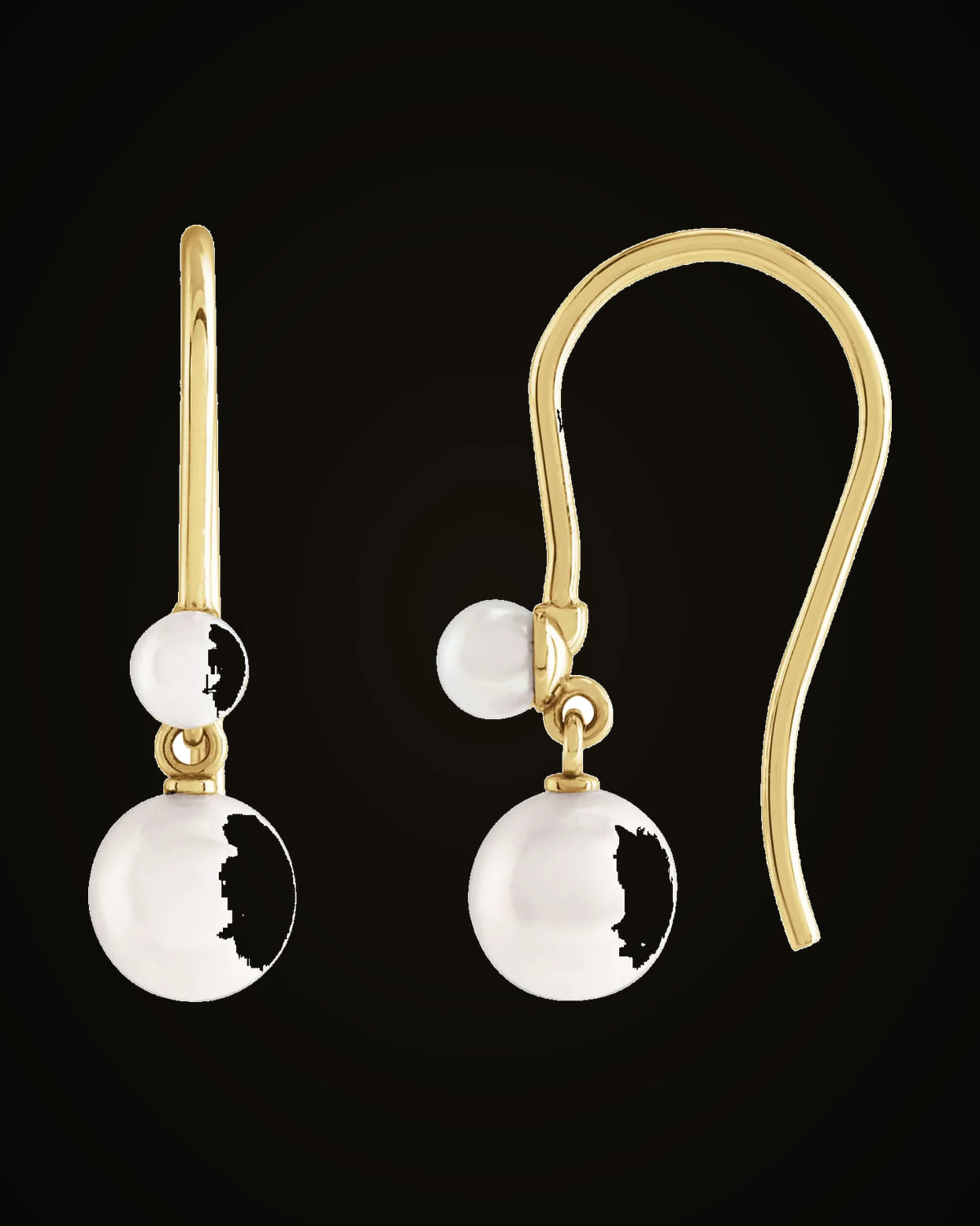 Cultured Pearl Earrings — 14K Yellow Gold