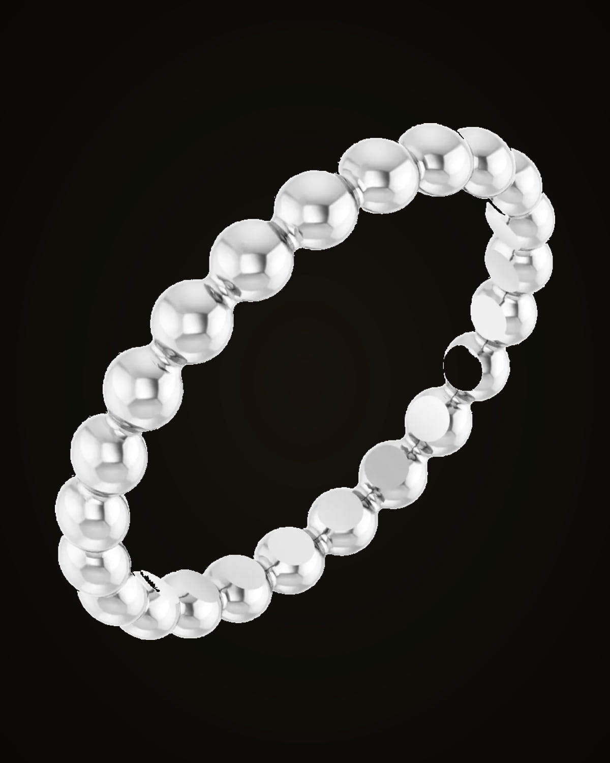 Beaded Stackable Ring — Sterling Silver · 2.5 mm · Size 5