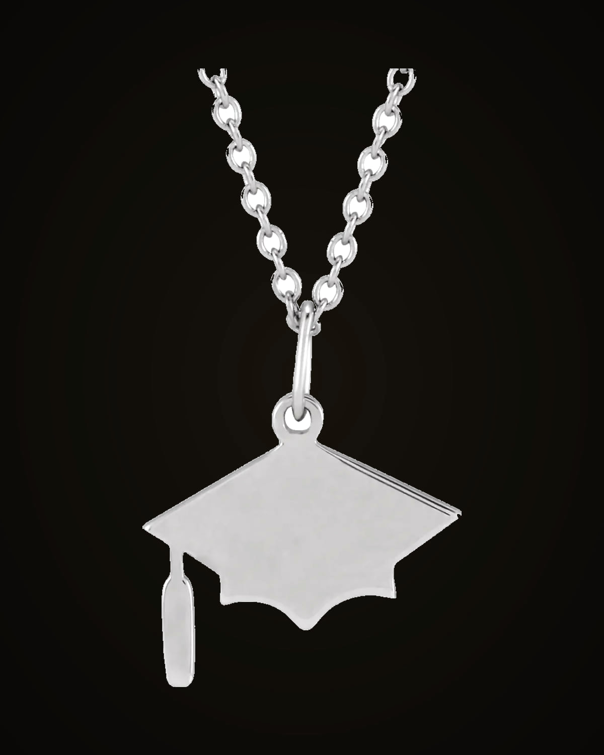 Graduation Cap Necklace — Sterling Silver