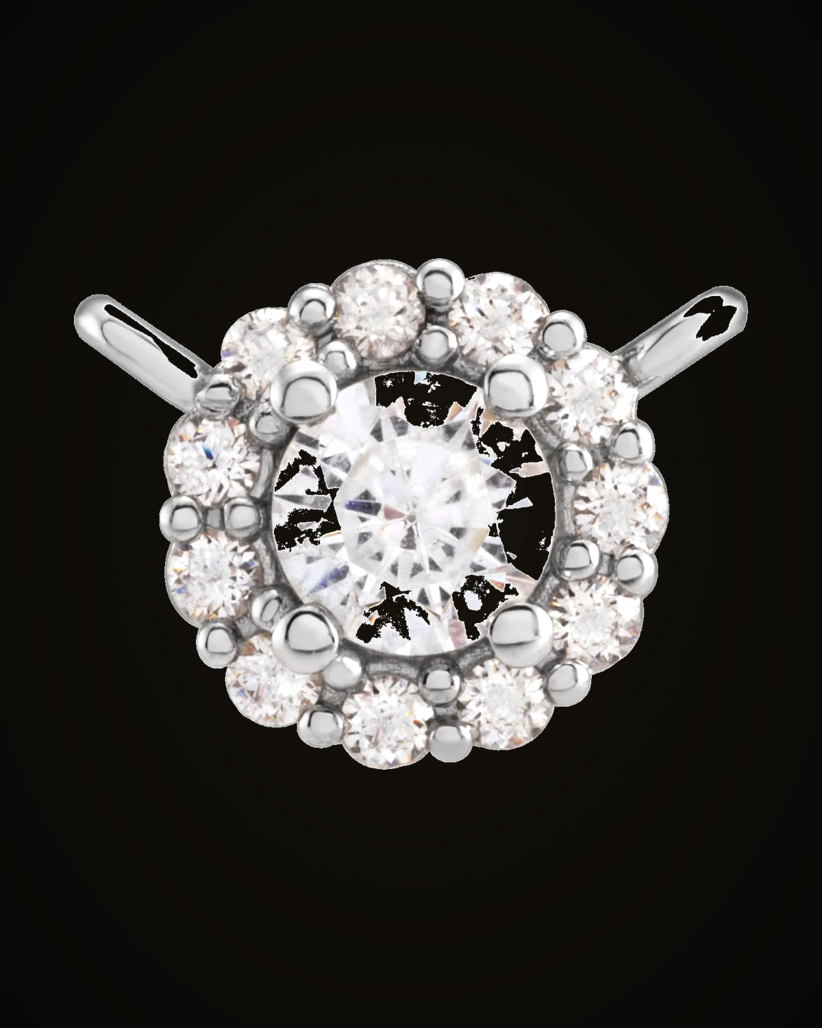 1/3 CTW Lab-Grown Diamond Round Necklace Center — Rhodium-Plated on 14K White Gold