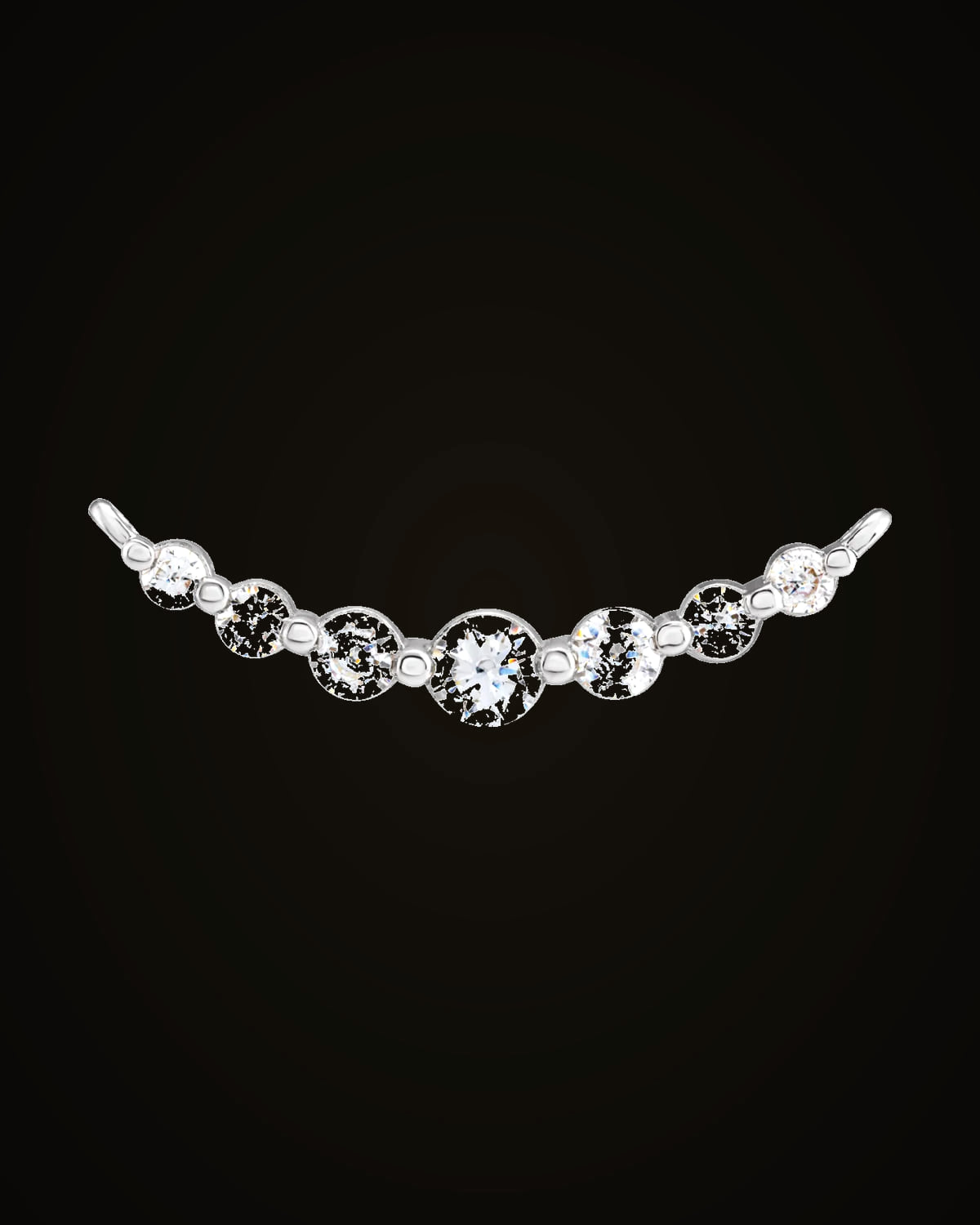 1/4 CTW Natural Diamond Bar Necklace Center — Rhodium-Plated on 14K White Gold